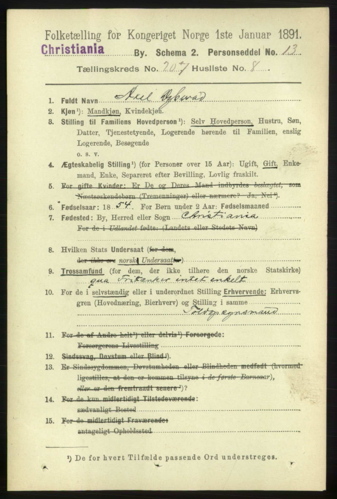 RA, 1891 census for 0301 Kristiania, 1891, p. 124739