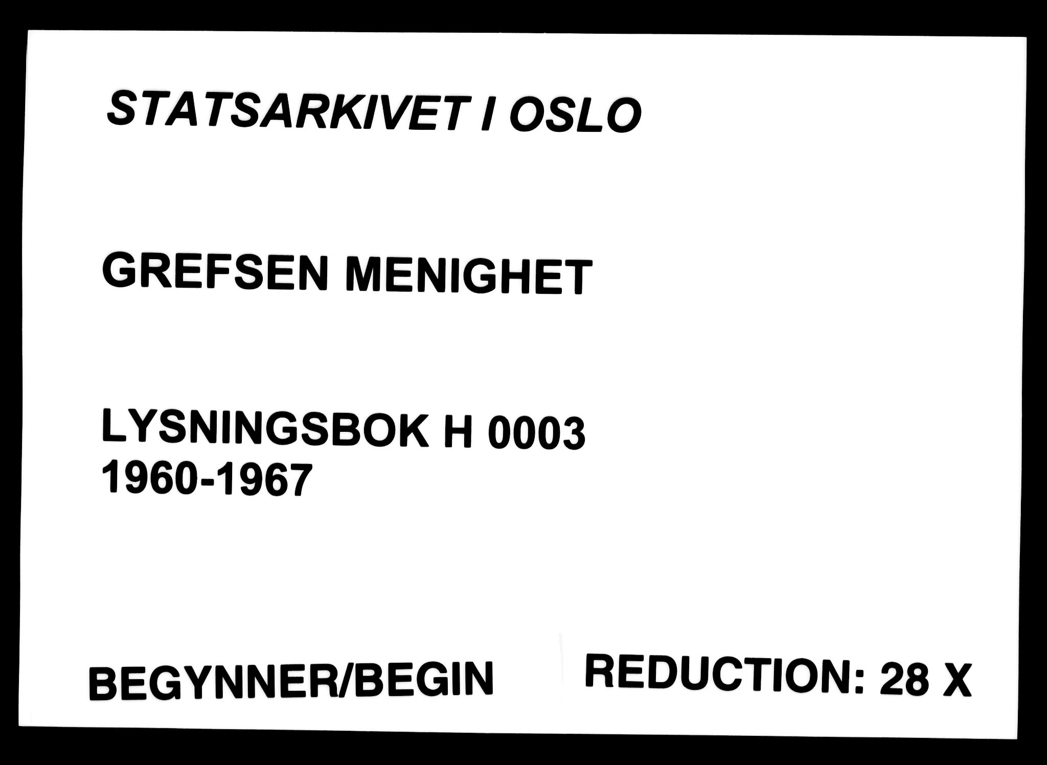 Grefsen prestekontor Kirkebøker, SAO/A-10237a/H/Ha/L0003: Banns register no. 3, 1960-1967