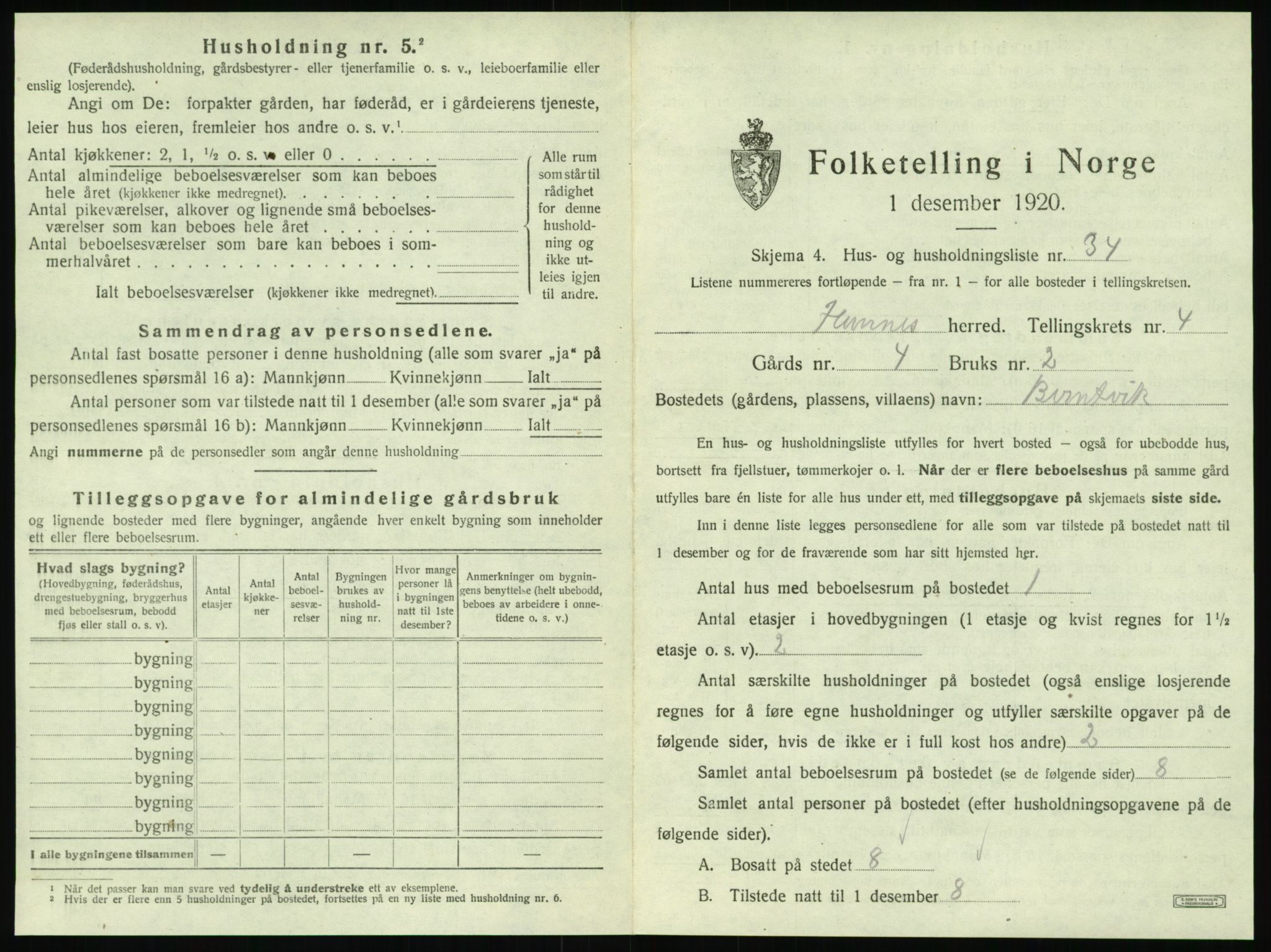 SAT, 1920 census for Hemnes, 1920, p. 866