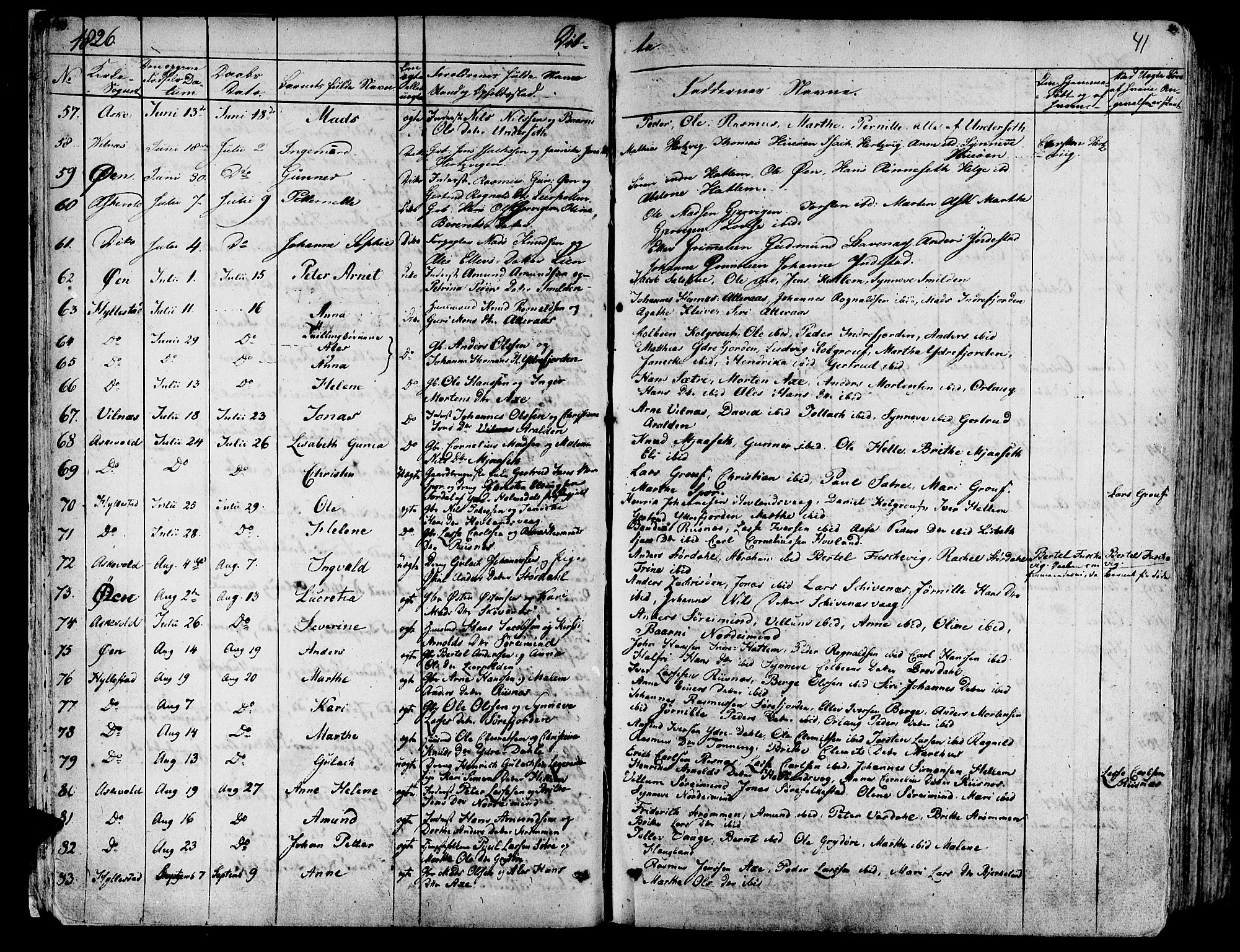 Askvoll sokneprestembete, AV/SAB-A-79501/H/Haa/Haaa/L0010: Parish register (official) no. A 10, 1821-1844, p. 40-41