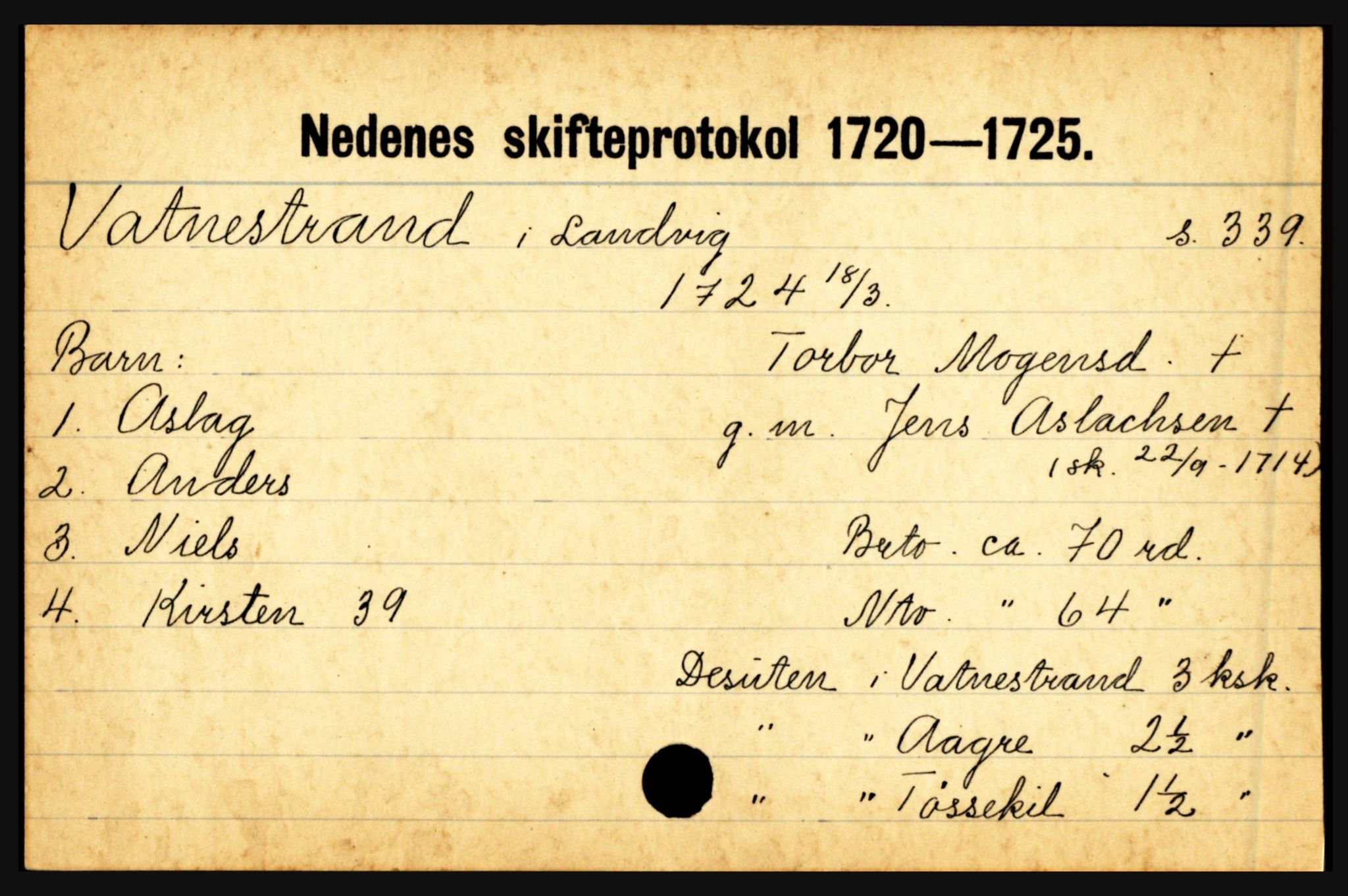 Nedenes sorenskriveri før 1824, AV/SAK-1221-0007/H, p. 32737