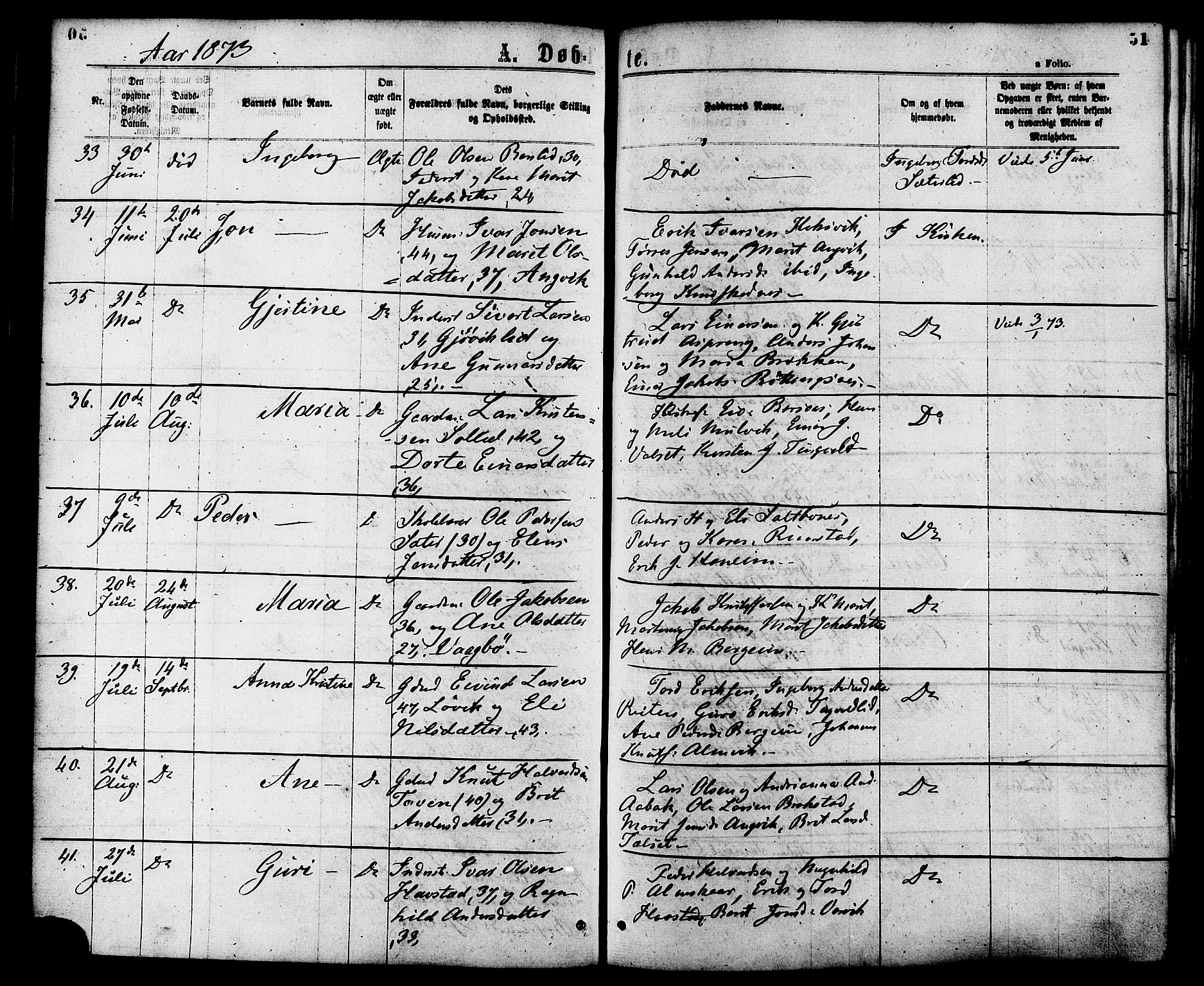 Ministerialprotokoller, klokkerbøker og fødselsregistre - Møre og Romsdal, AV/SAT-A-1454/586/L0986: Parish register (official) no. 586A12, 1867-1878, p. 51