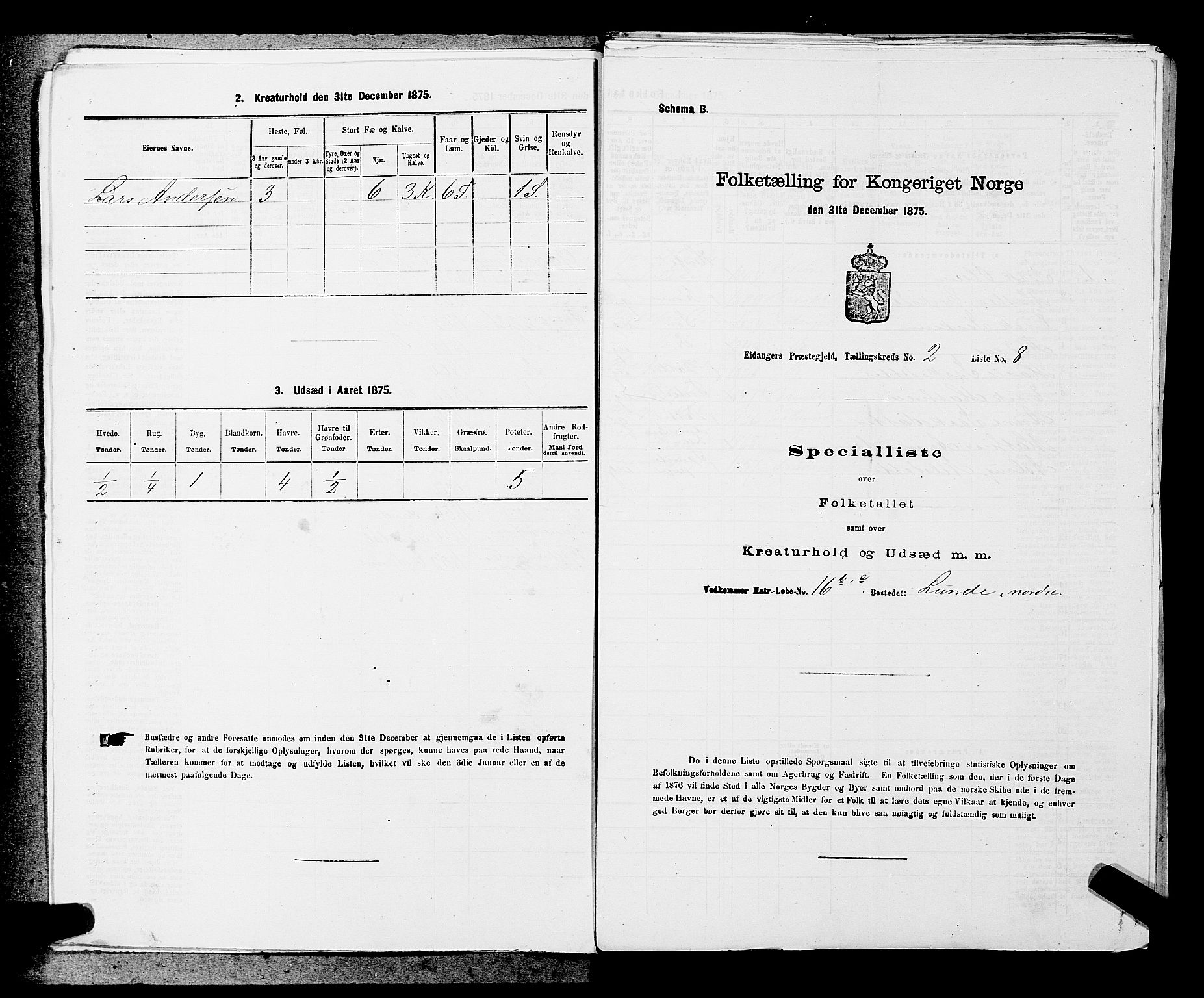 SAKO, 1875 census for 0813P Eidanger, 1875, p. 278