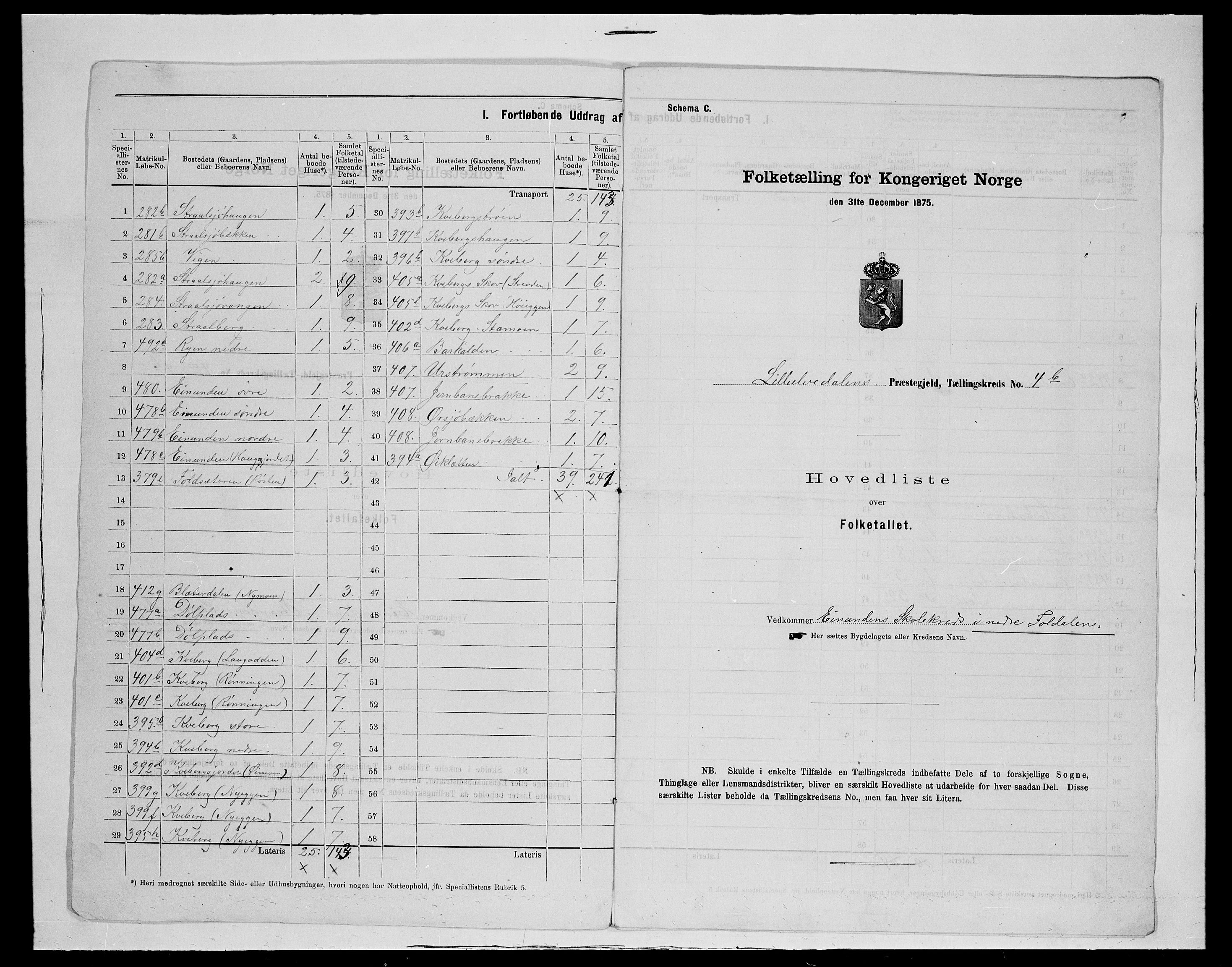 SAH, 1875 census for 0438P Lille Elvedalen, 1875, p. 25