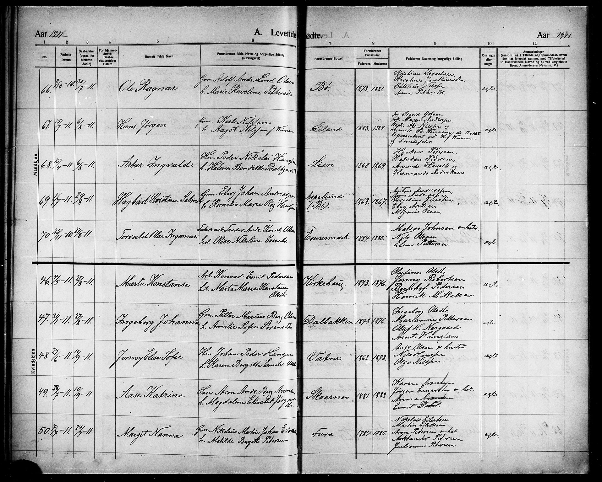 Ministerialprotokoller, klokkerbøker og fødselsregistre - Nordland, AV/SAT-A-1459/863/L0916: Parish register (copy) no. 863C06, 1907-1921