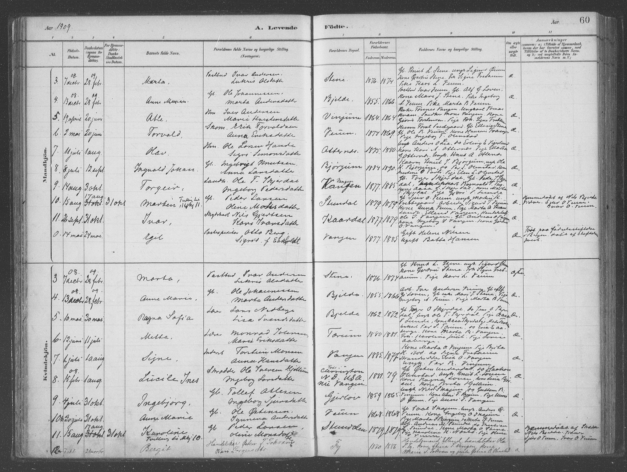 Aurland sokneprestembete, AV/SAB-A-99937/H/Ha/Hab/L0001: Parish register (official) no. B  1, 1880-1909, p. 60