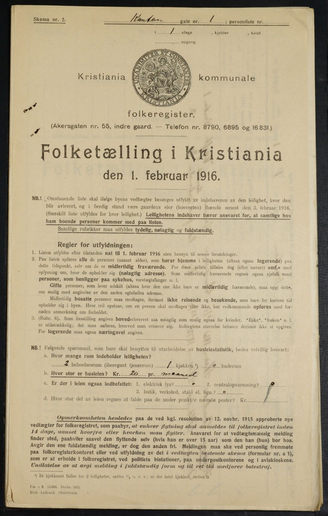 OBA, Municipal Census 1916 for Kristiania, 1916, p. 49188