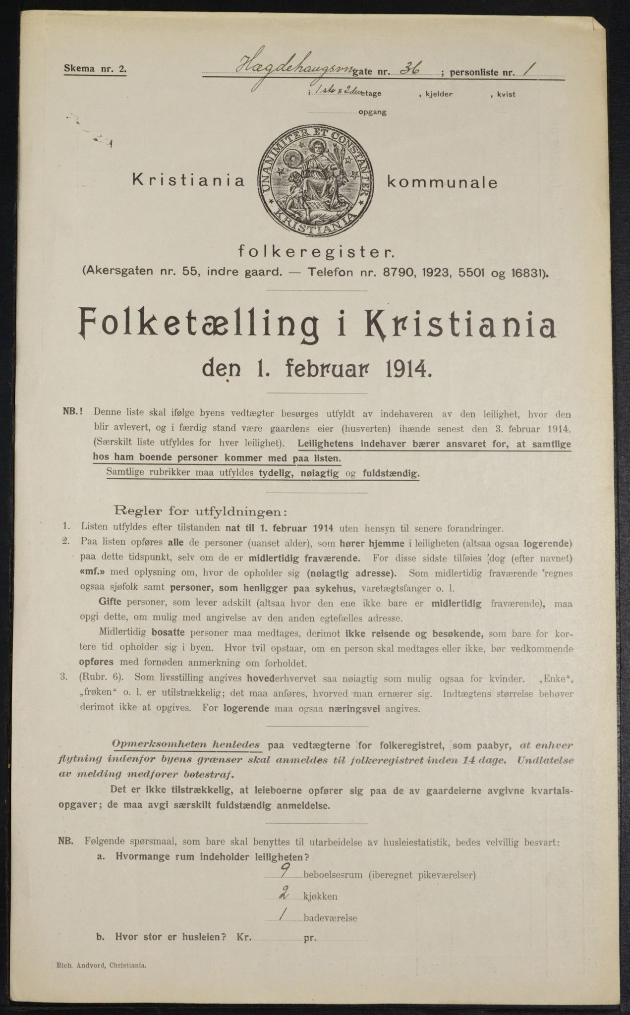 OBA, Municipal Census 1914 for Kristiania, 1914, p. 36629