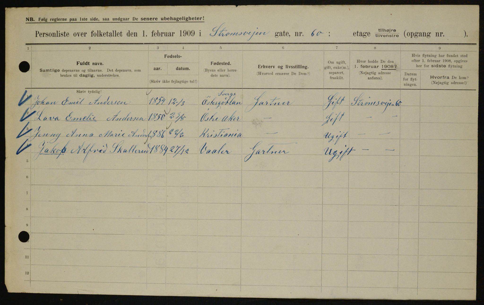 OBA, Municipal Census 1909 for Kristiania, 1909, p. 94488