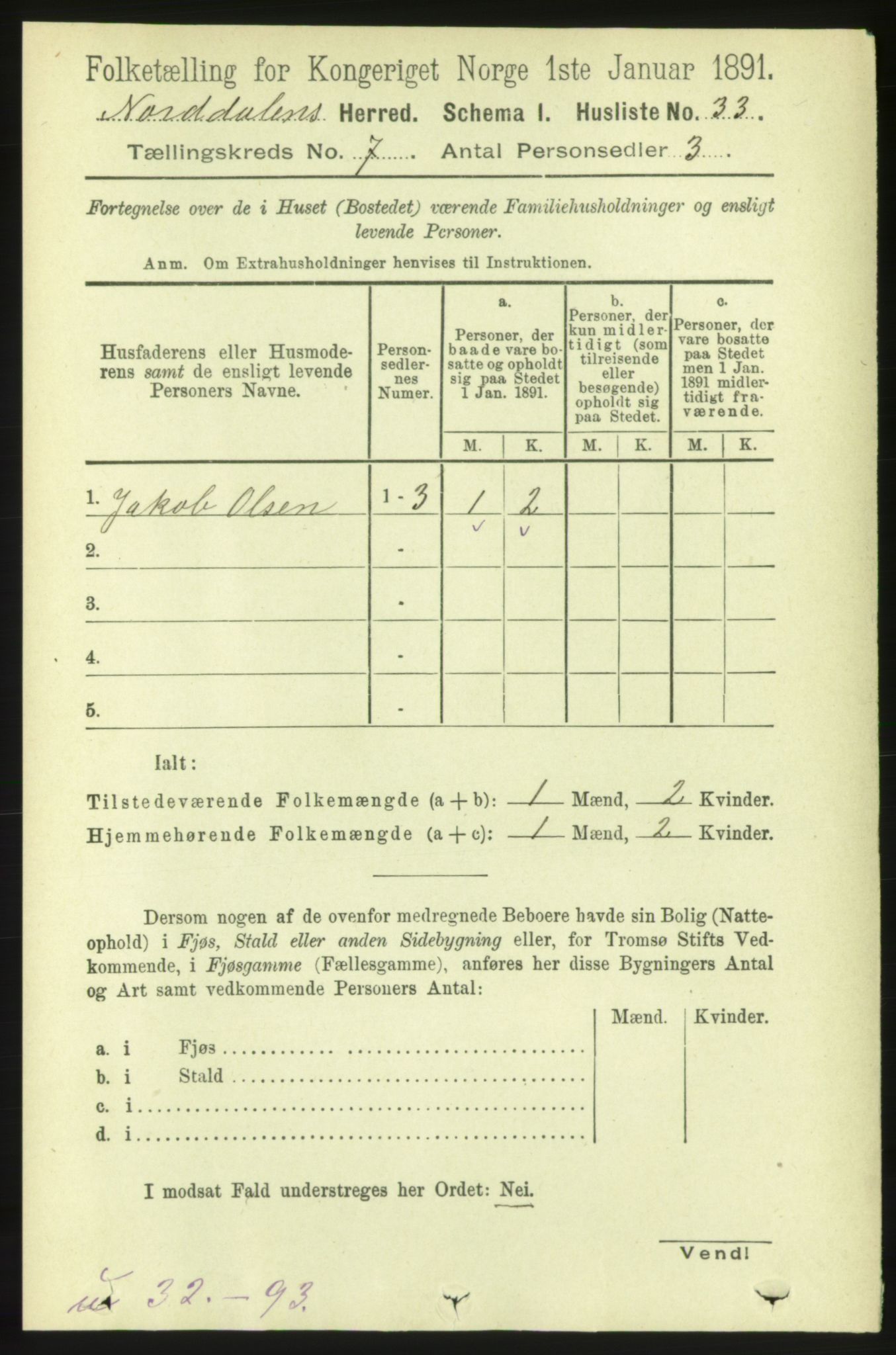 RA, 1891 census for 1524 Norddal, 1891, p. 1307