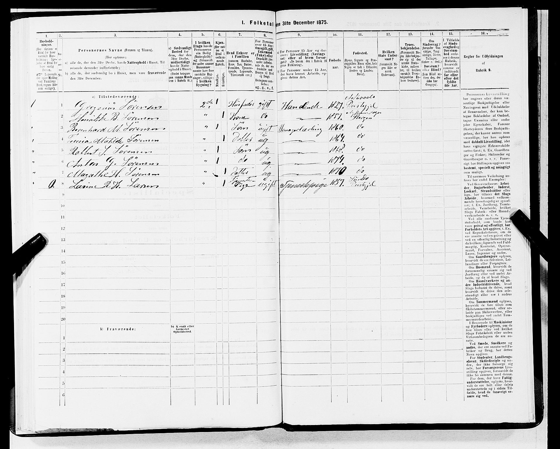 SAB, 1875 census for 1301 Bergen, 1875, p. 797