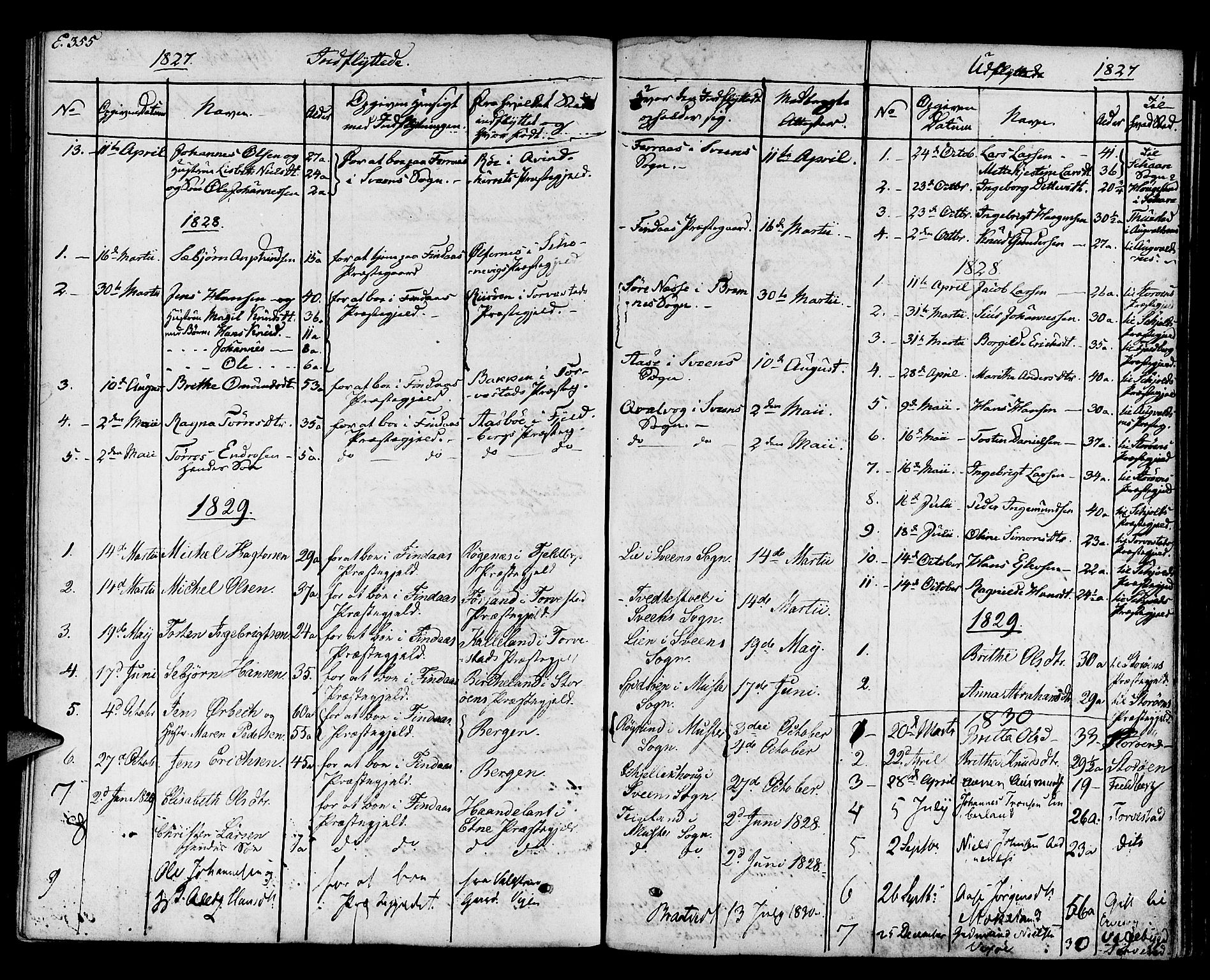 Finnås sokneprestembete, SAB/A-99925/H/Ha/Haa/Haaa/L0005: Parish register (official) no. A 5, 1823-1835, p. 355