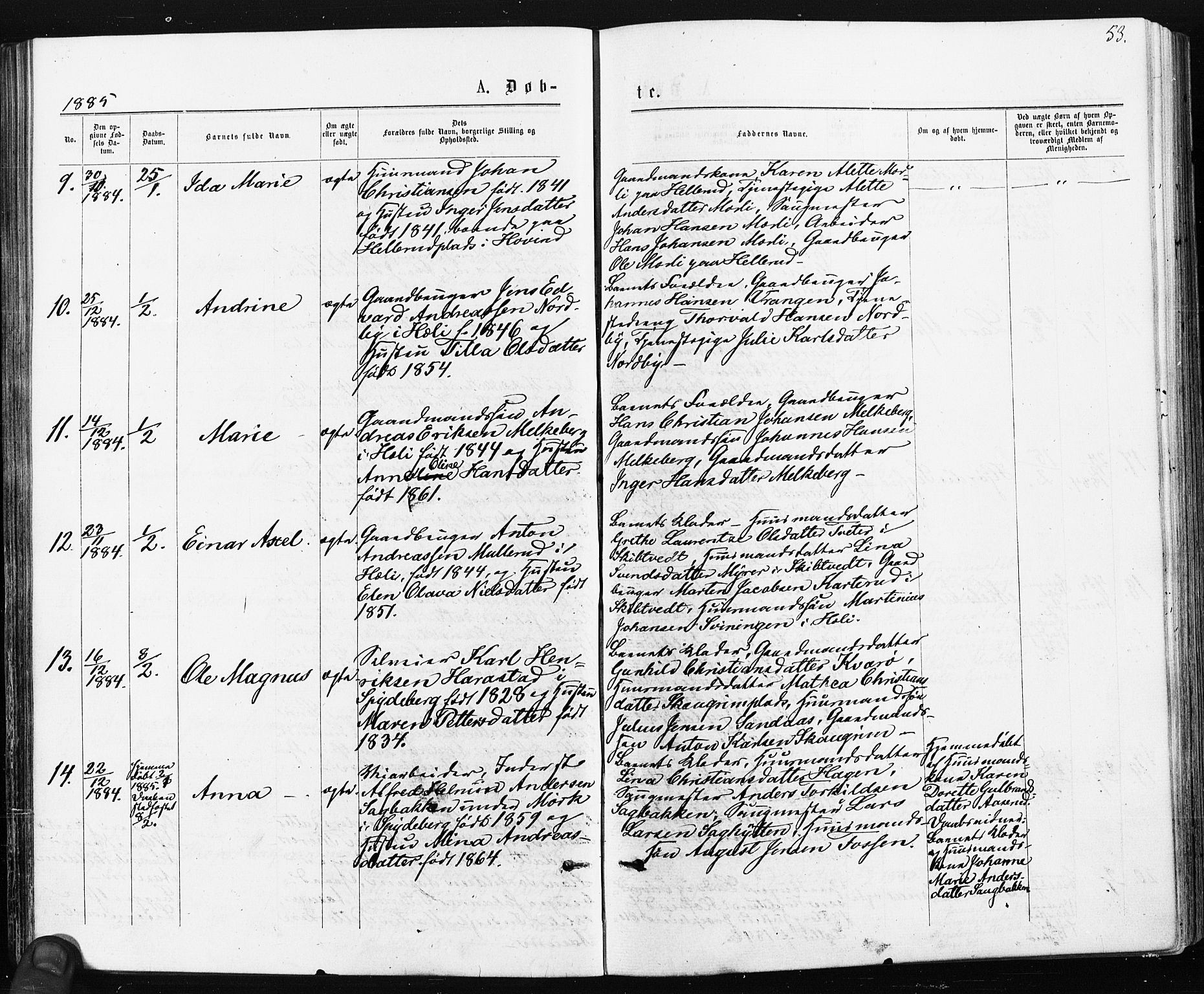 Spydeberg prestekontor Kirkebøker, AV/SAO-A-10924/F/Fa/L0007: Parish register (official) no. I 7, 1875-1885, p. 53