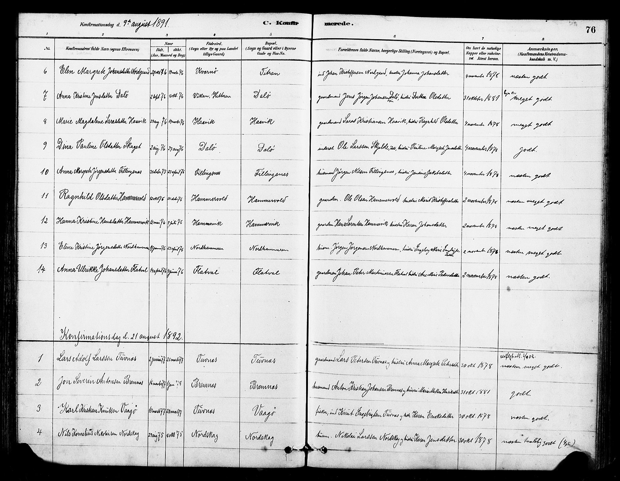 Ministerialprotokoller, klokkerbøker og fødselsregistre - Sør-Trøndelag, SAT/A-1456/641/L0595: Parish register (official) no. 641A01, 1882-1897, p. 76