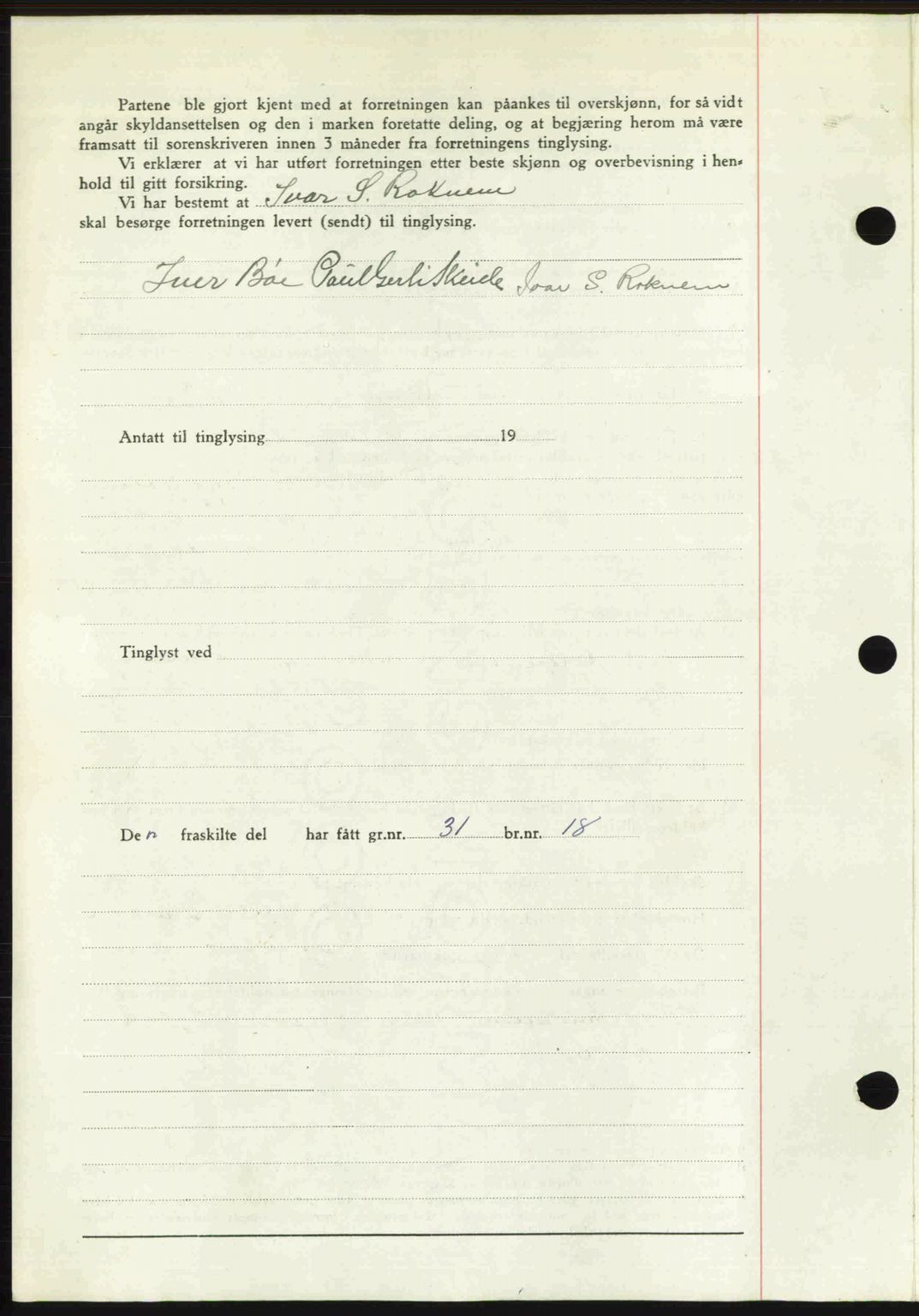 Romsdal sorenskriveri, AV/SAT-A-4149/1/2/2C: Mortgage book no. A27, 1948-1948, Diary no: : 3009/1948