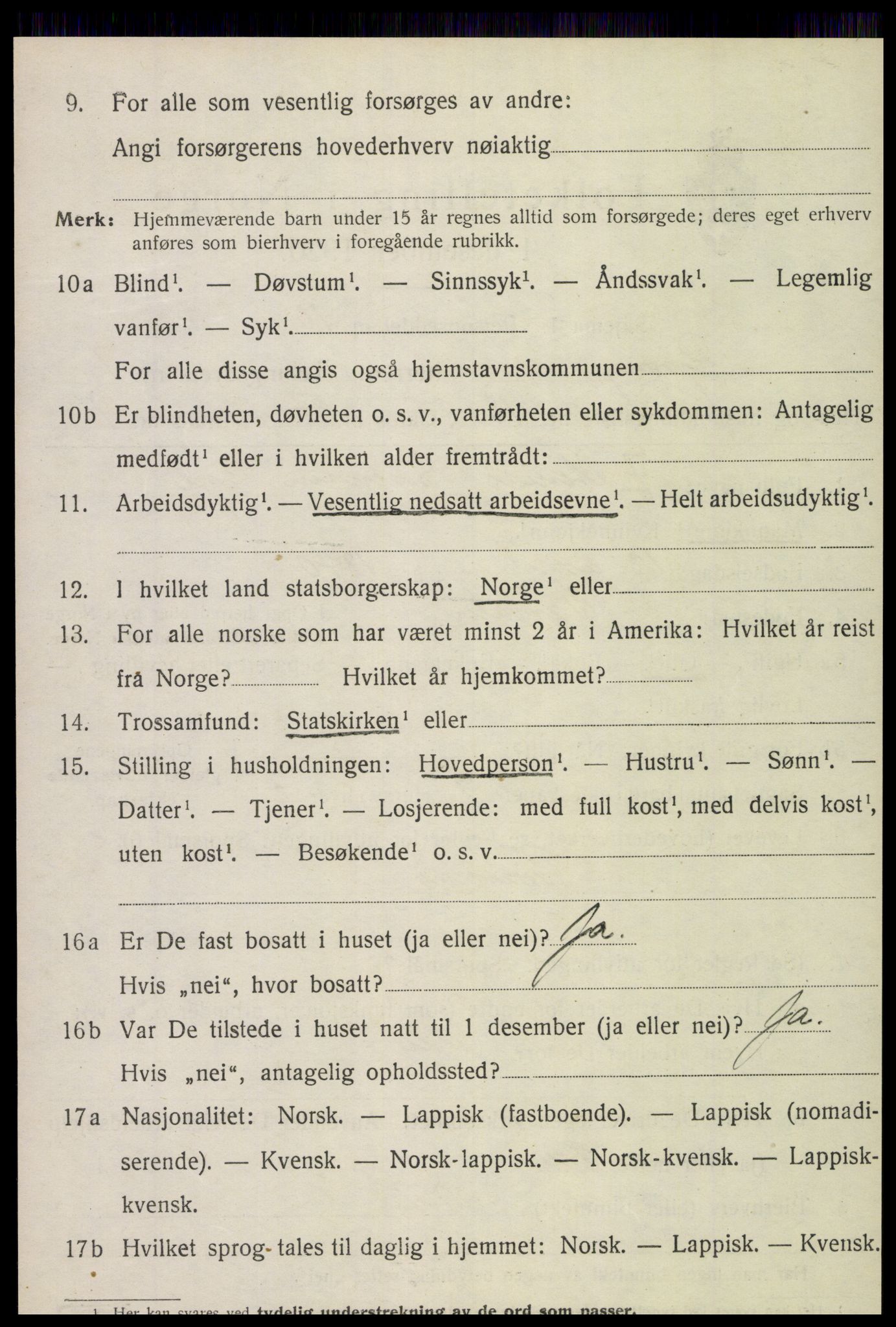 SAT, 1920 census for Grong, 1920, p. 1266