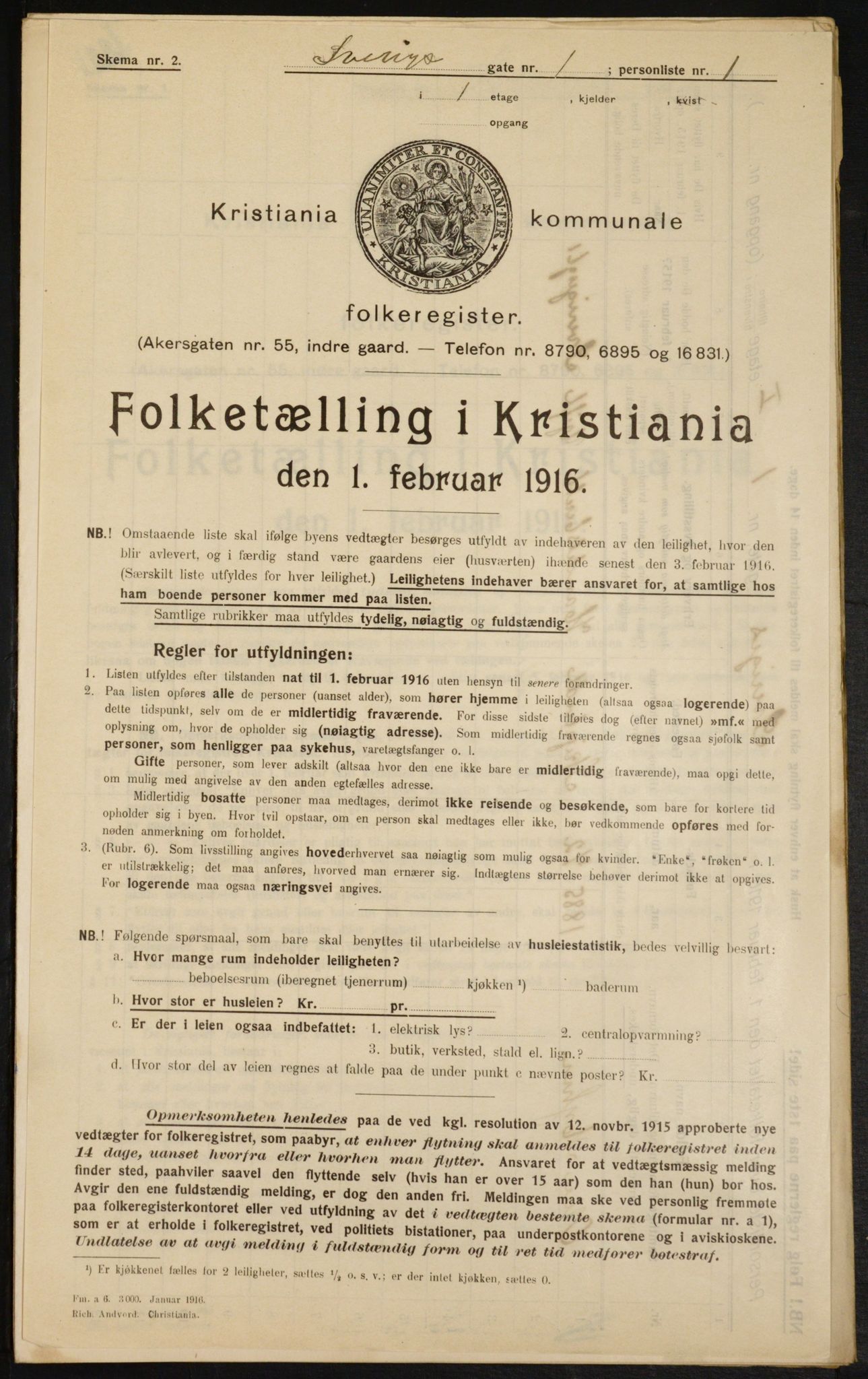 OBA, Municipal Census 1916 for Kristiania, 1916, p. 108732