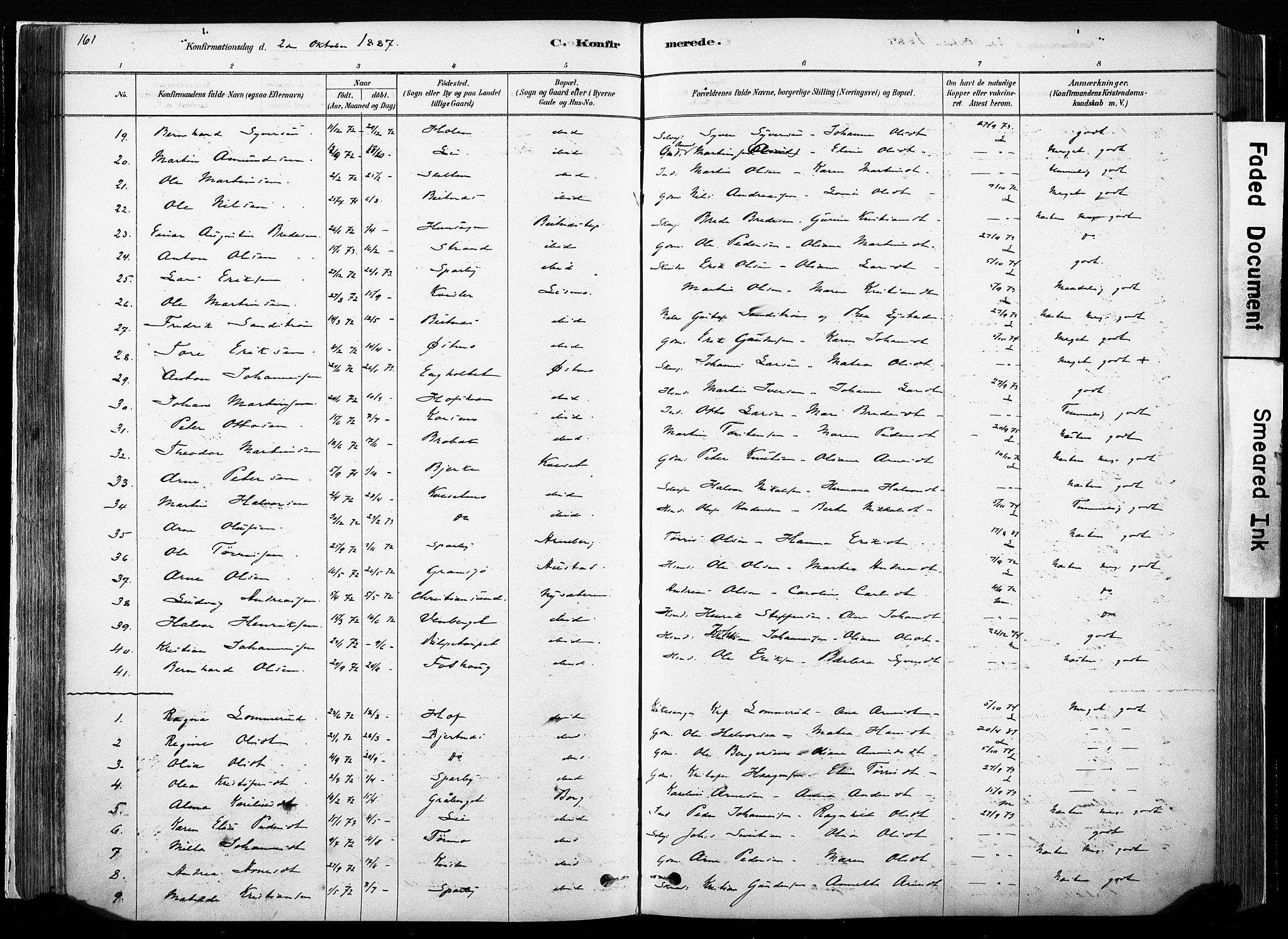 Hof prestekontor, SAH/PREST-038/H/Ha/Haa/L0010: Parish register (official) no. 10, 1878-1909, p. 161