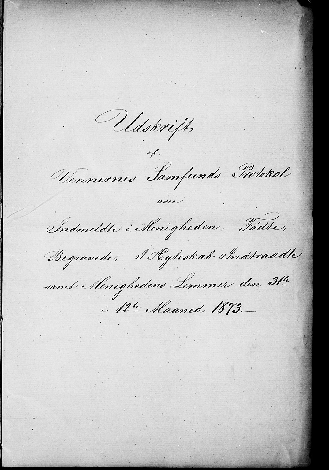 Pa 0160 - Vennenes Samfunn, Stavanger, SAST/A-100269/F: Dissenter register no. -, 1870-1898