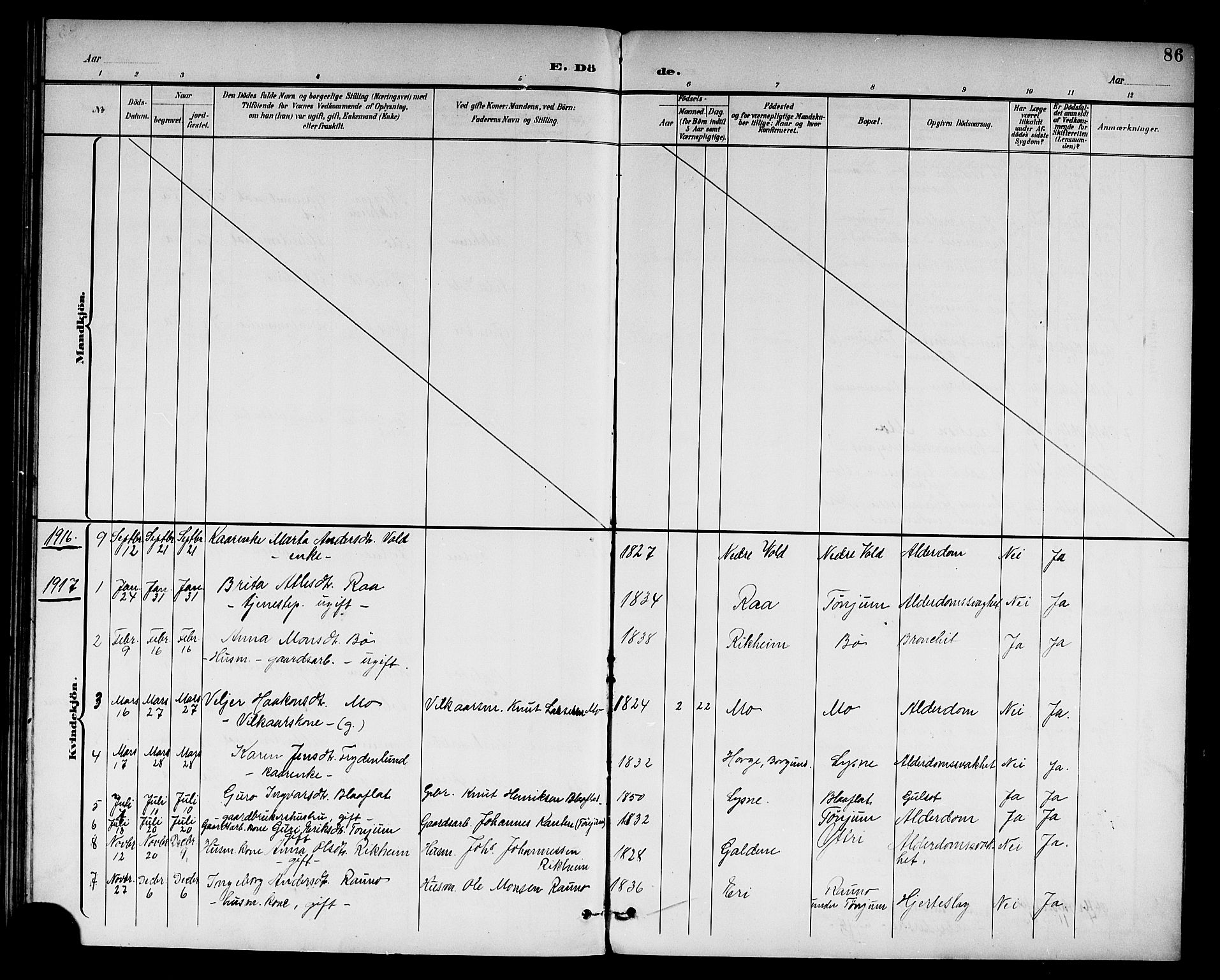 Lærdal sokneprestembete, AV/SAB-A-81201: Parish register (copy) no. A 1, 1897-1920, p. 86