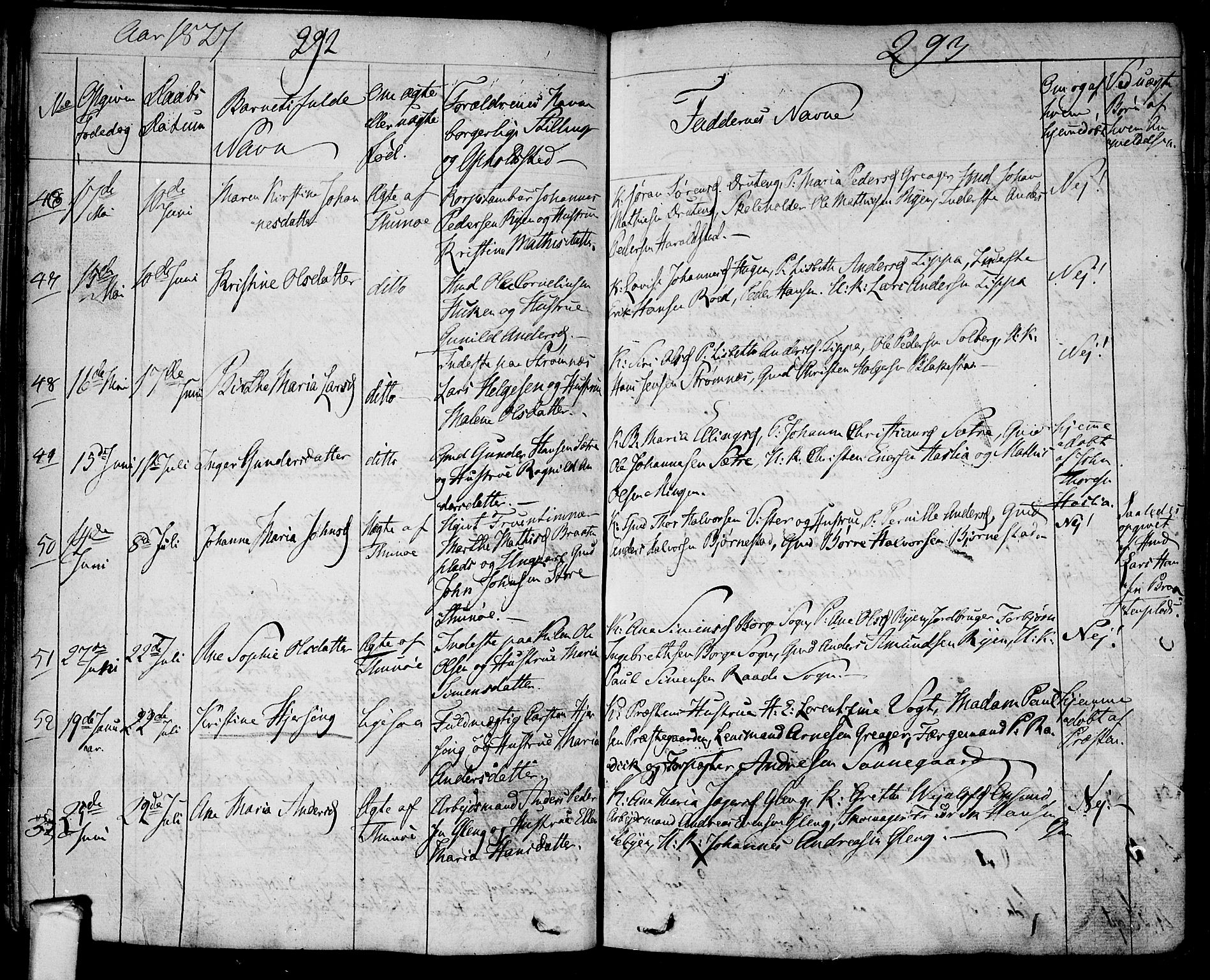 Tune prestekontor Kirkebøker, SAO/A-2007/F/Fa/L0006: Parish register (official) no. 6, 1823-1831, p. 292-293