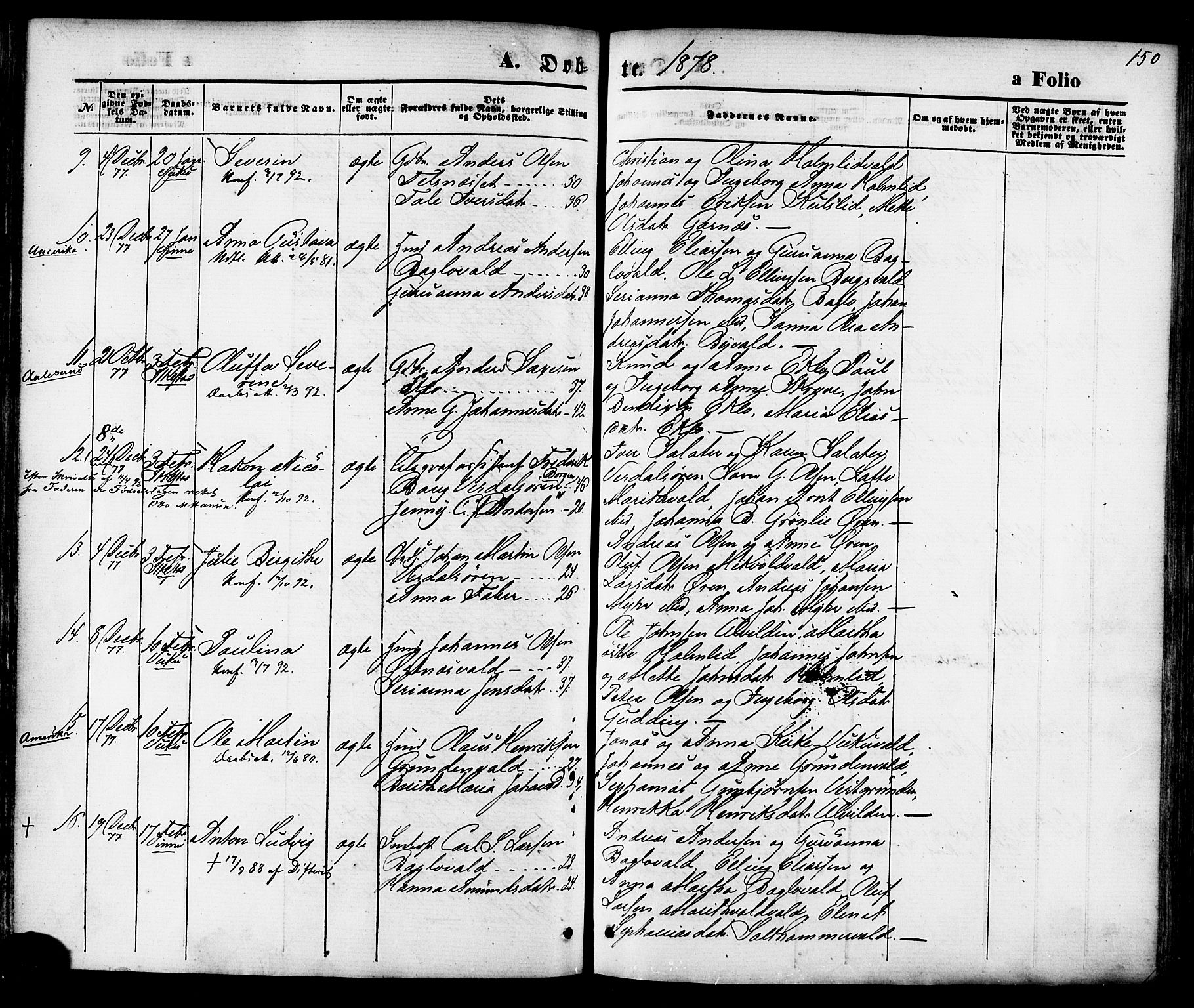 Ministerialprotokoller, klokkerbøker og fødselsregistre - Nord-Trøndelag, AV/SAT-A-1458/723/L0242: Parish register (official) no. 723A11, 1870-1880, p. 150