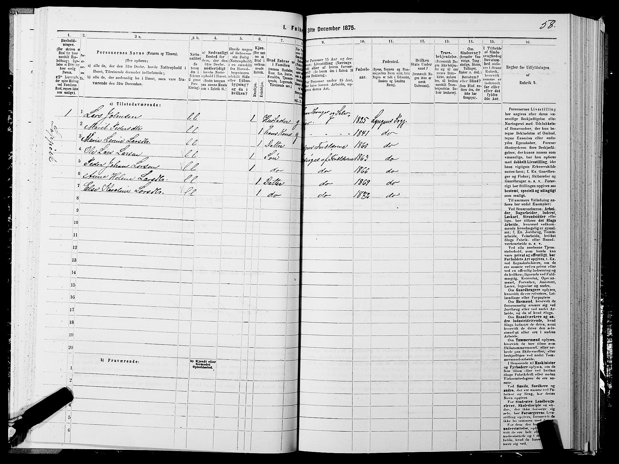 SATØ, 1875 census for 1938P Lyngen, 1875, p. 5058
