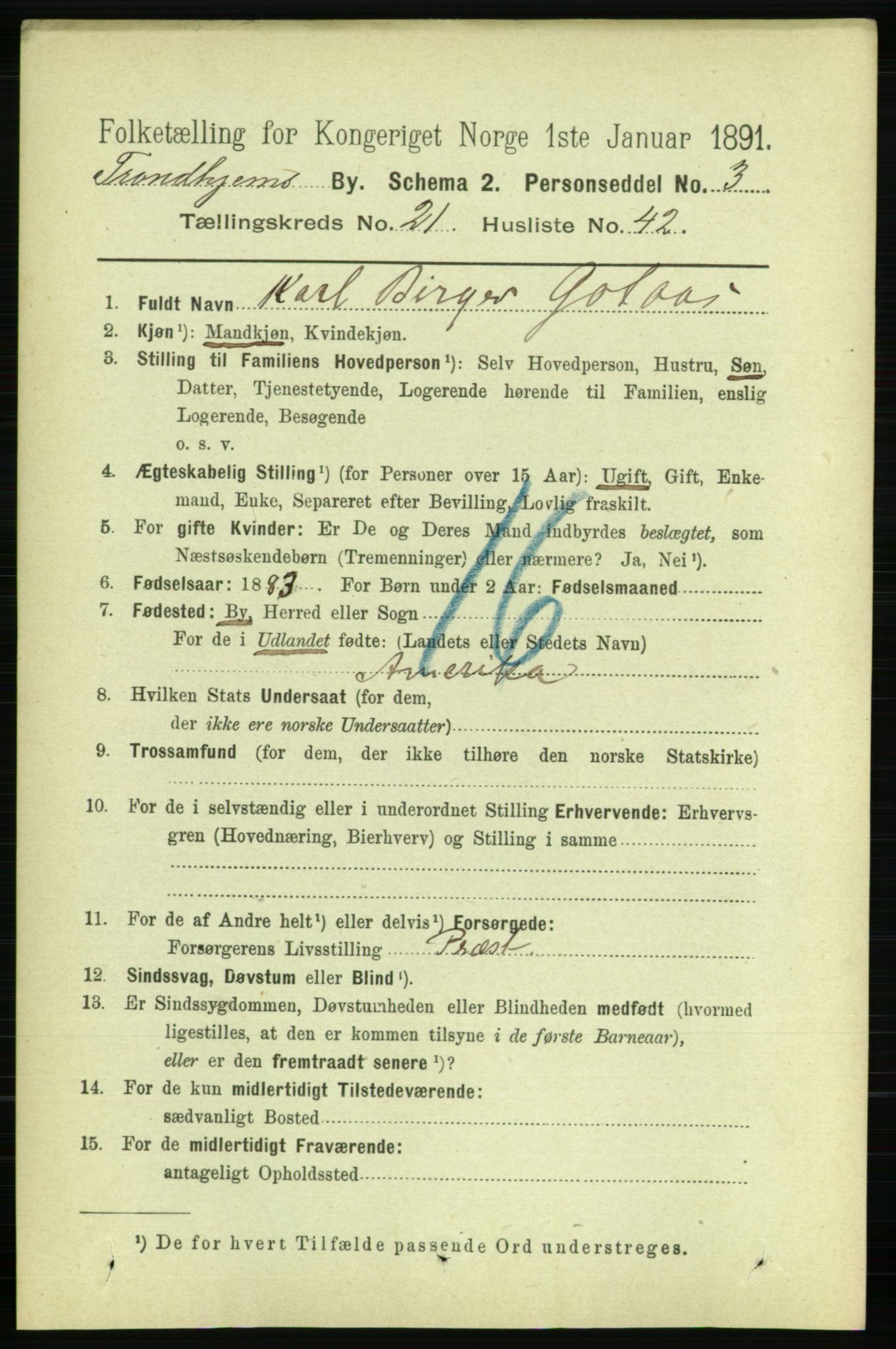 RA, 1891 census for 1601 Trondheim, 1891, p. 16516