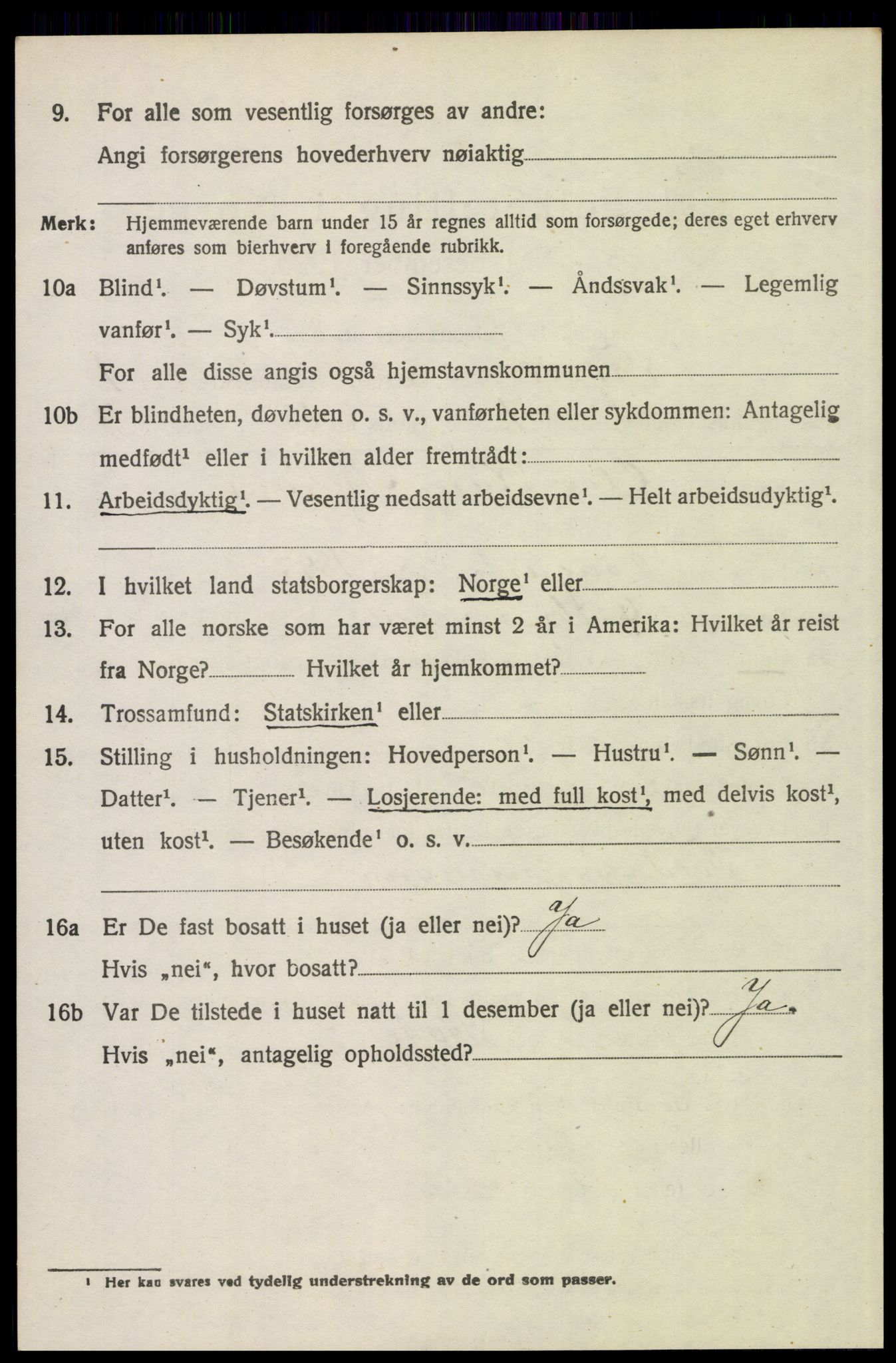 SAH, 1920 census for Trysil, 1920, p. 2552