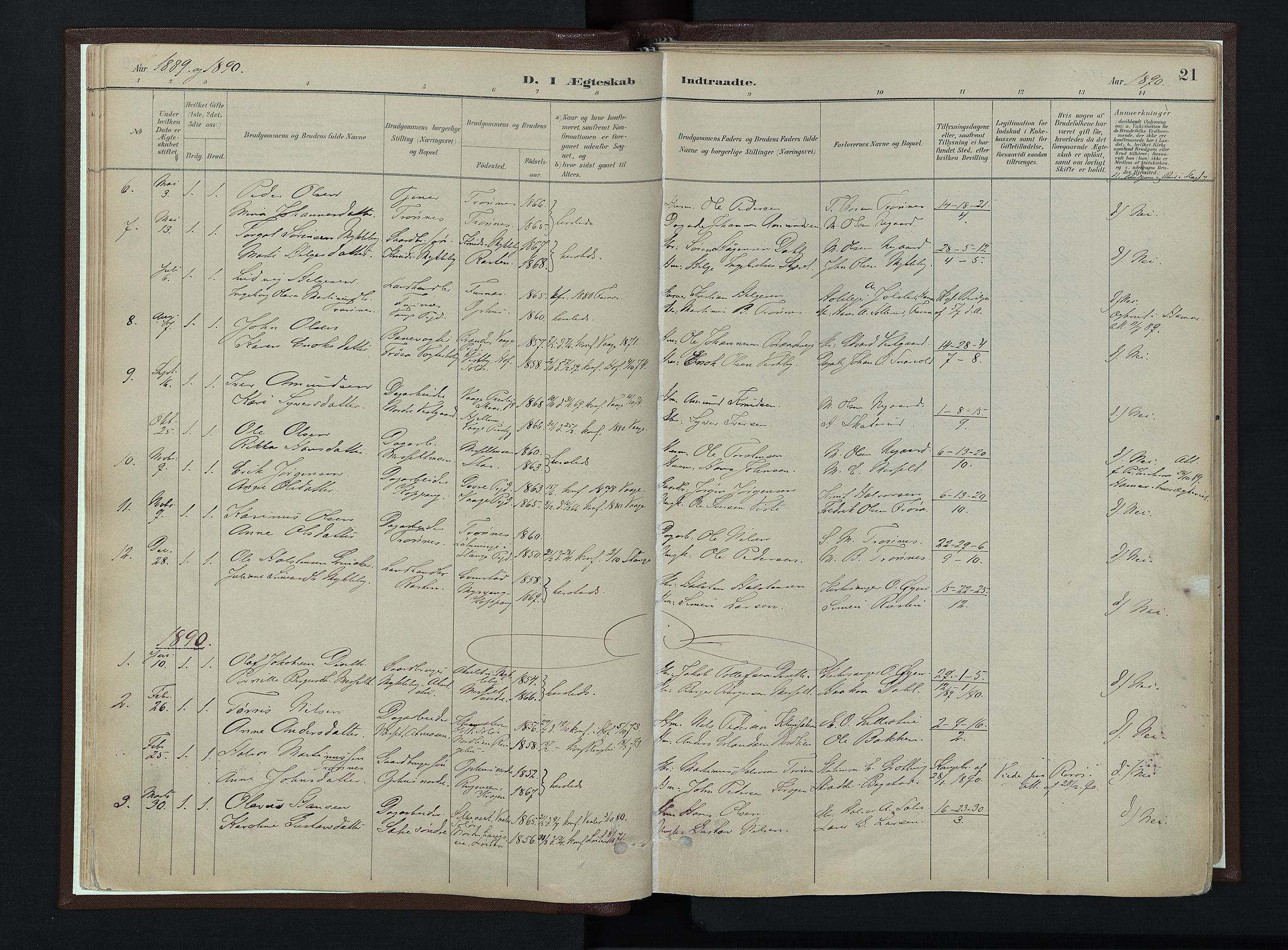 Stor-Elvdal prestekontor, SAH/PREST-052/H/Ha/Haa/L0003: Parish register (official) no. 3, 1882-1901, p. 21