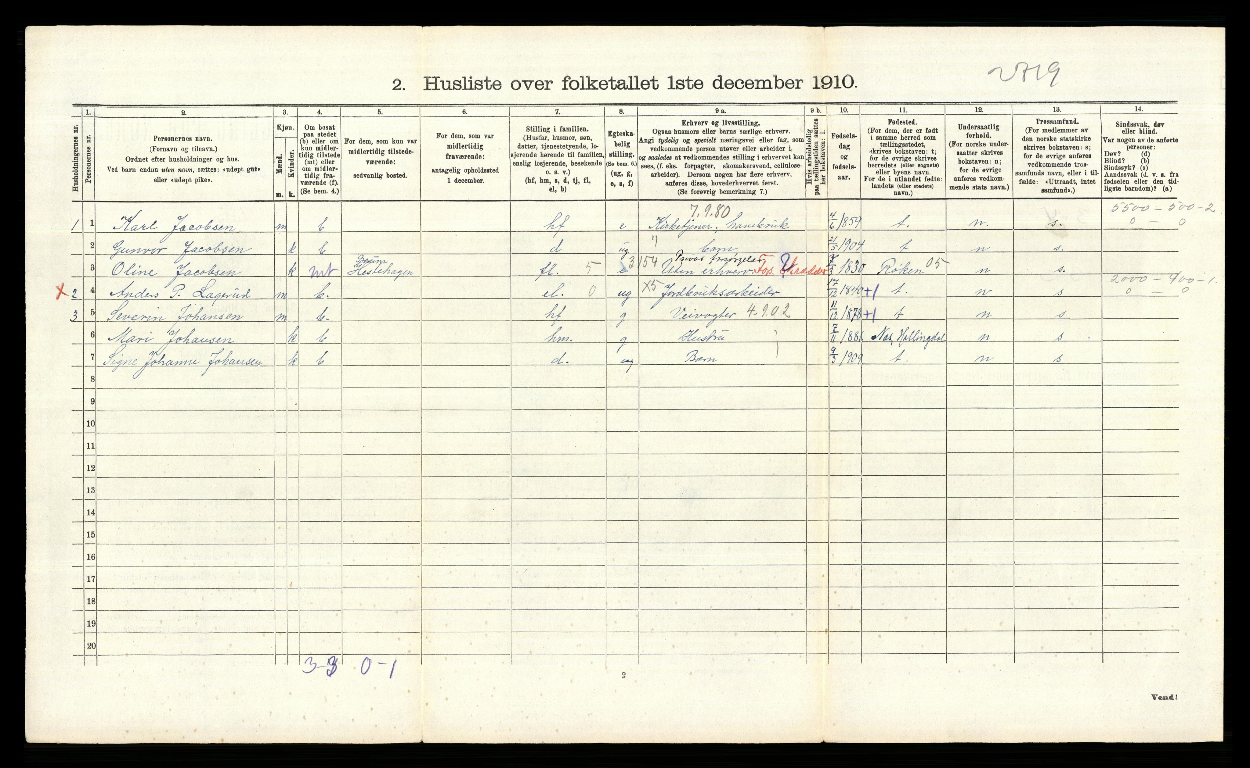 RA, 1910 census for Bærum, 1910, p. 744