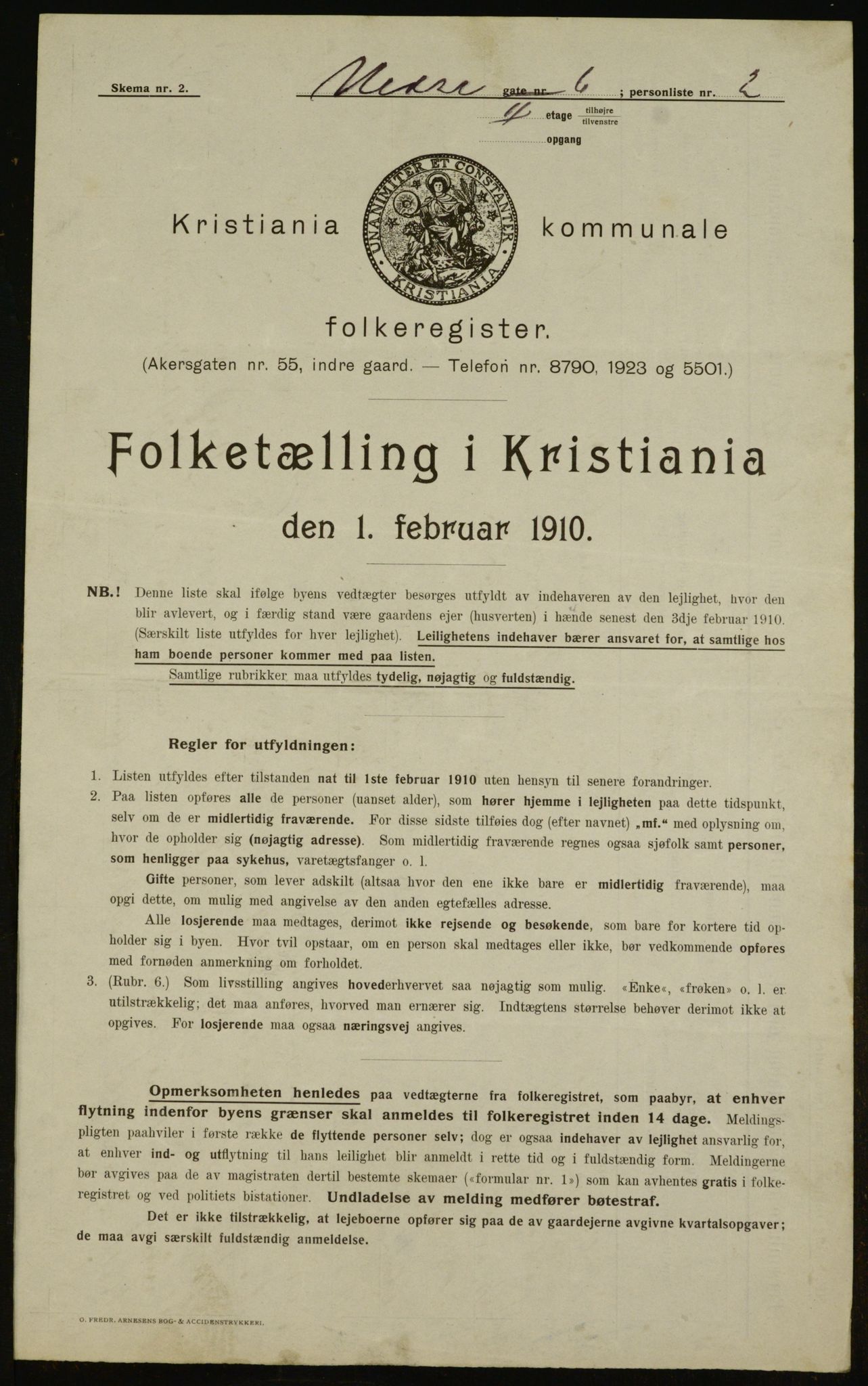 OBA, Municipal Census 1910 for Kristiania, 1910, p. 66847