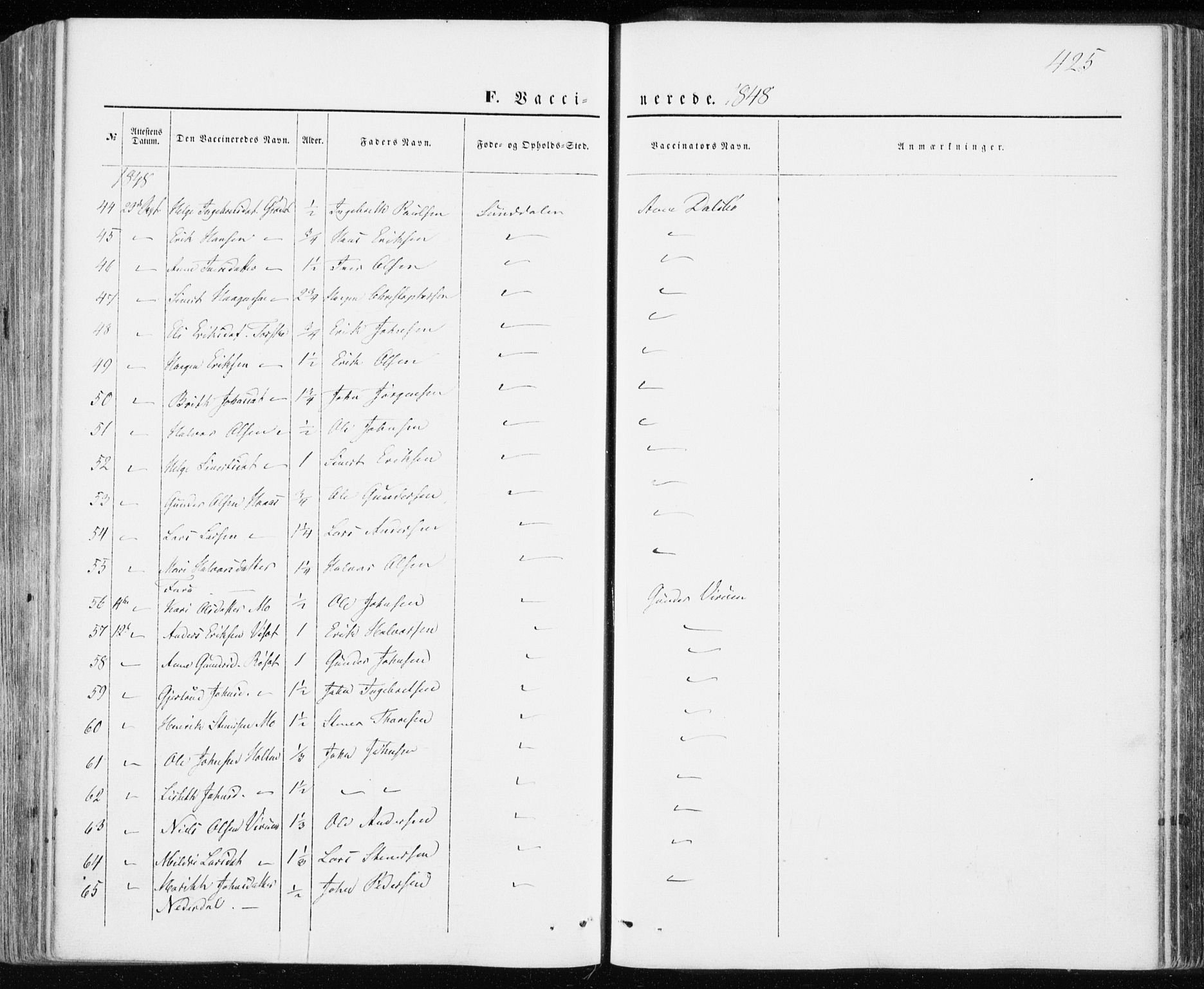 Ministerialprotokoller, klokkerbøker og fødselsregistre - Møre og Romsdal, SAT/A-1454/590/L1013: Parish register (official) no. 590A05, 1847-1877, p. 425