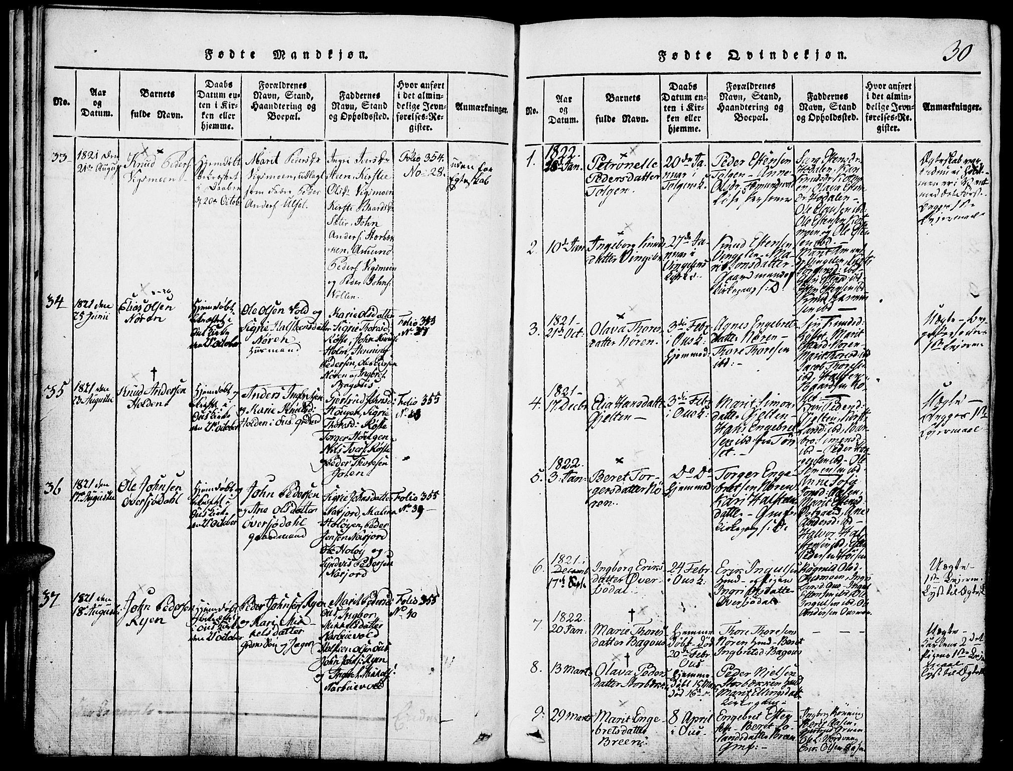 Tolga prestekontor, SAH/PREST-062/K/L0004: Parish register (official) no. 4, 1815-1836, p. 30