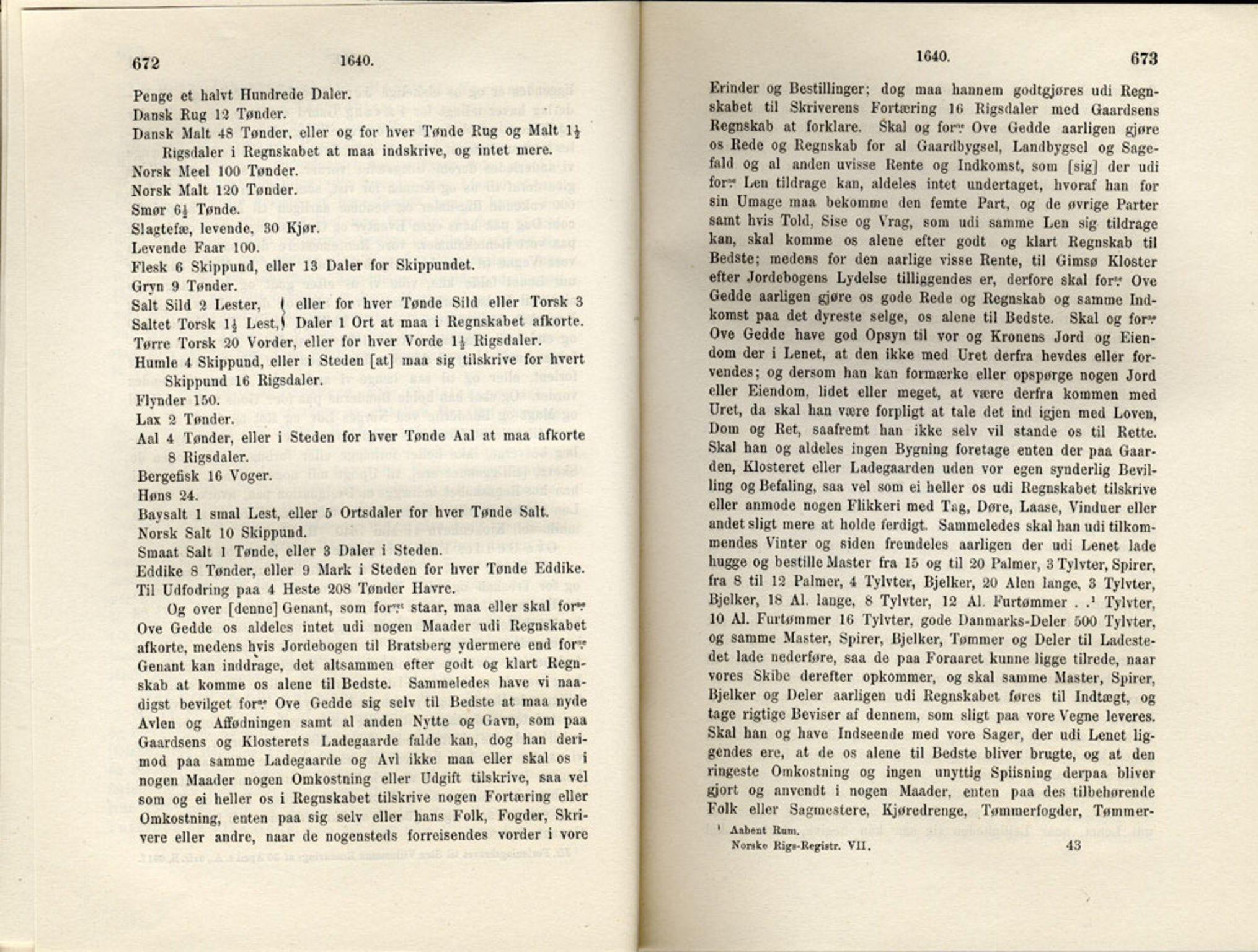 Publikasjoner utgitt av Det Norske Historiske Kildeskriftfond, PUBL/-/-/-: Norske Rigs-Registranter, bind 7, 1635-1640, p. 672-673