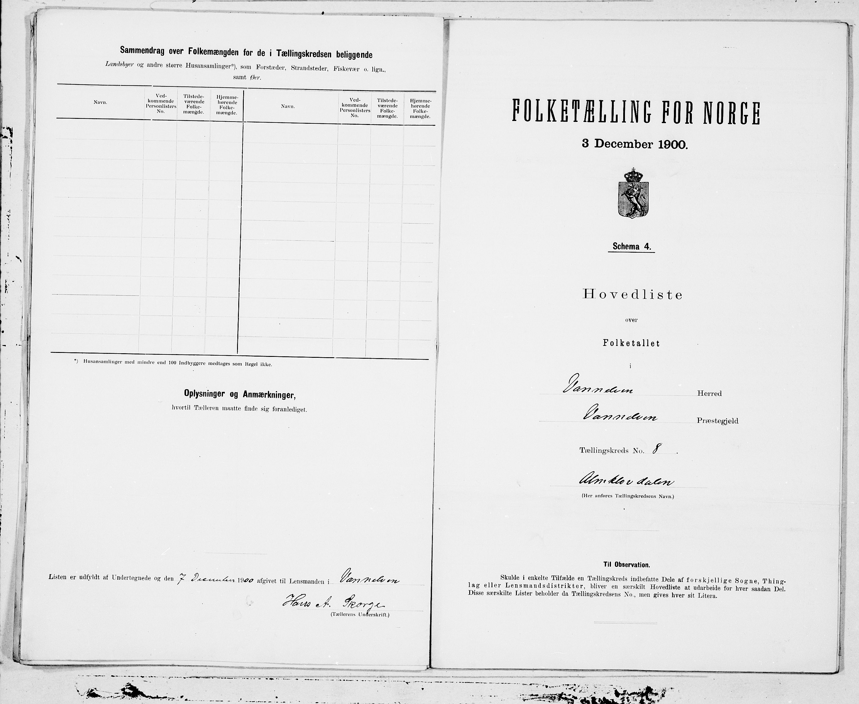 SAT, 1900 census for Vanylven, 1900, p. 16