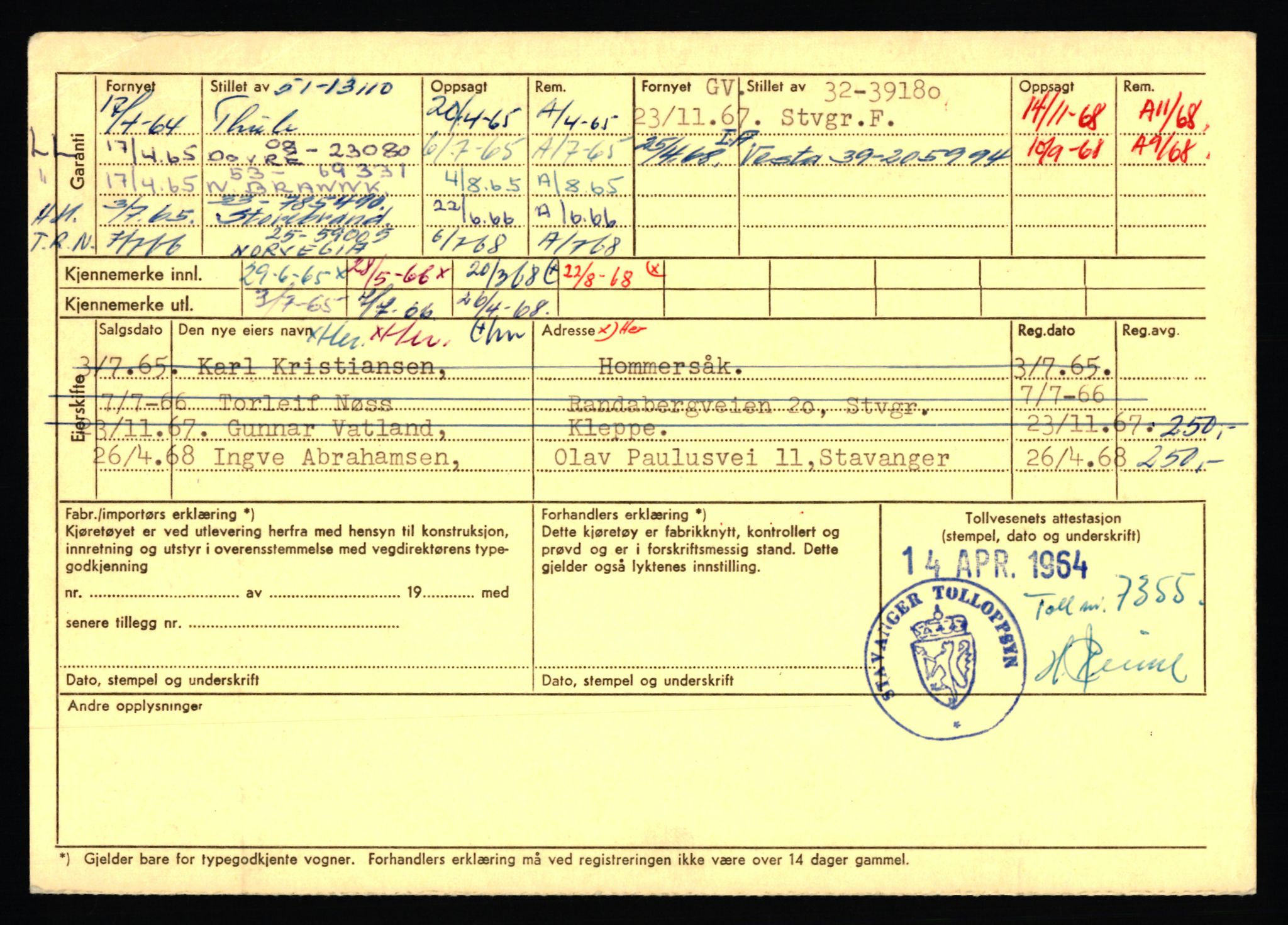 Stavanger trafikkstasjon, AV/SAST-A-101942/0/F/L0068: L-75000 - L-76799, 1930-1971, p. 1208