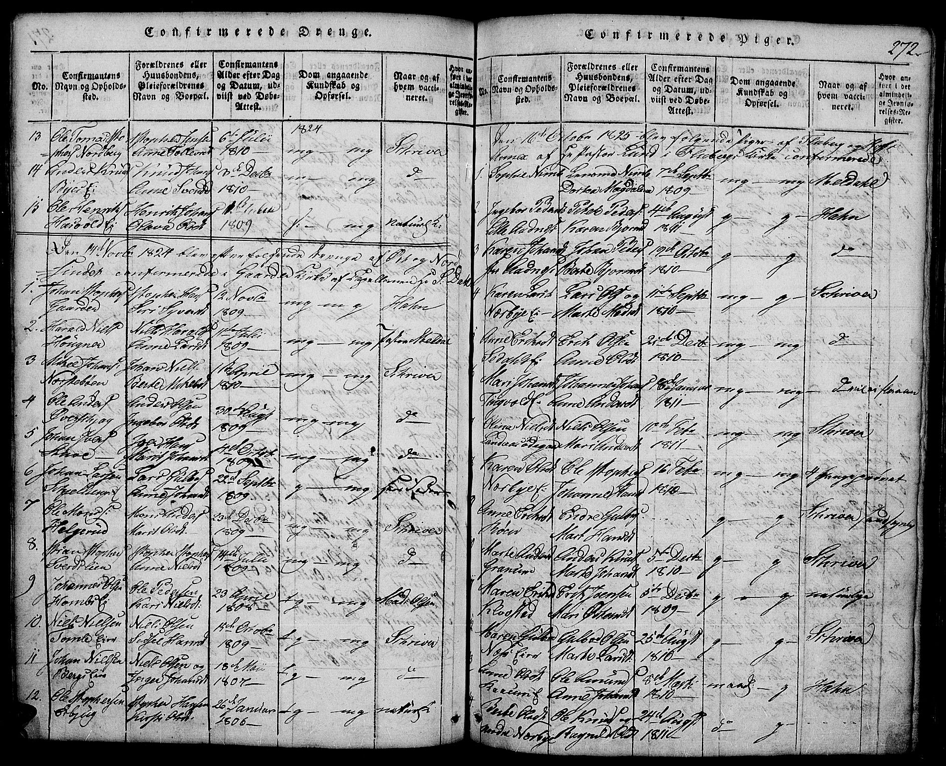 Land prestekontor, SAH/PREST-120/H/Ha/Hab/L0001: Parish register (copy) no. 1, 1814-1833, p. 272