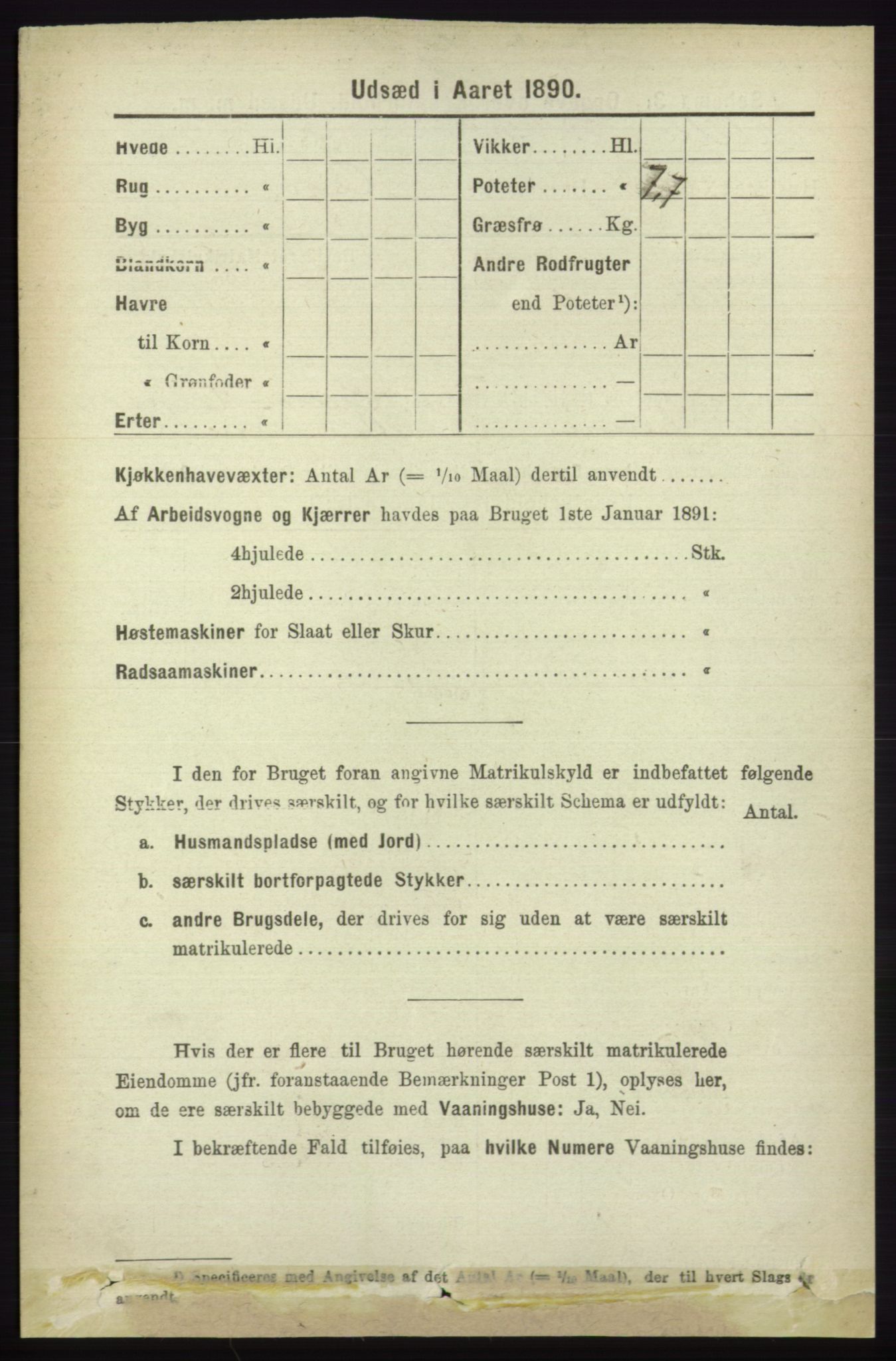 RA, 1891 census for 1230 Ullensvang, 1891, p. 7430