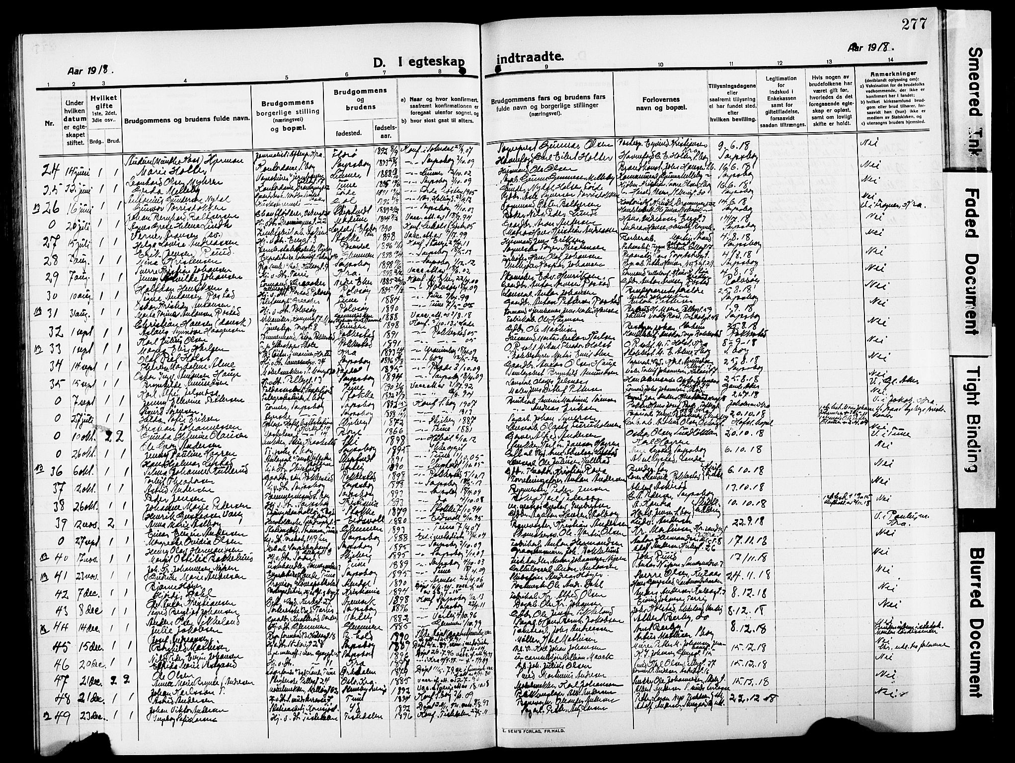 Sarpsborg prestekontor Kirkebøker, AV/SAO-A-2006/G/Ga/L0002: Parish register (copy) no. 2, 1912-1931, p. 277
