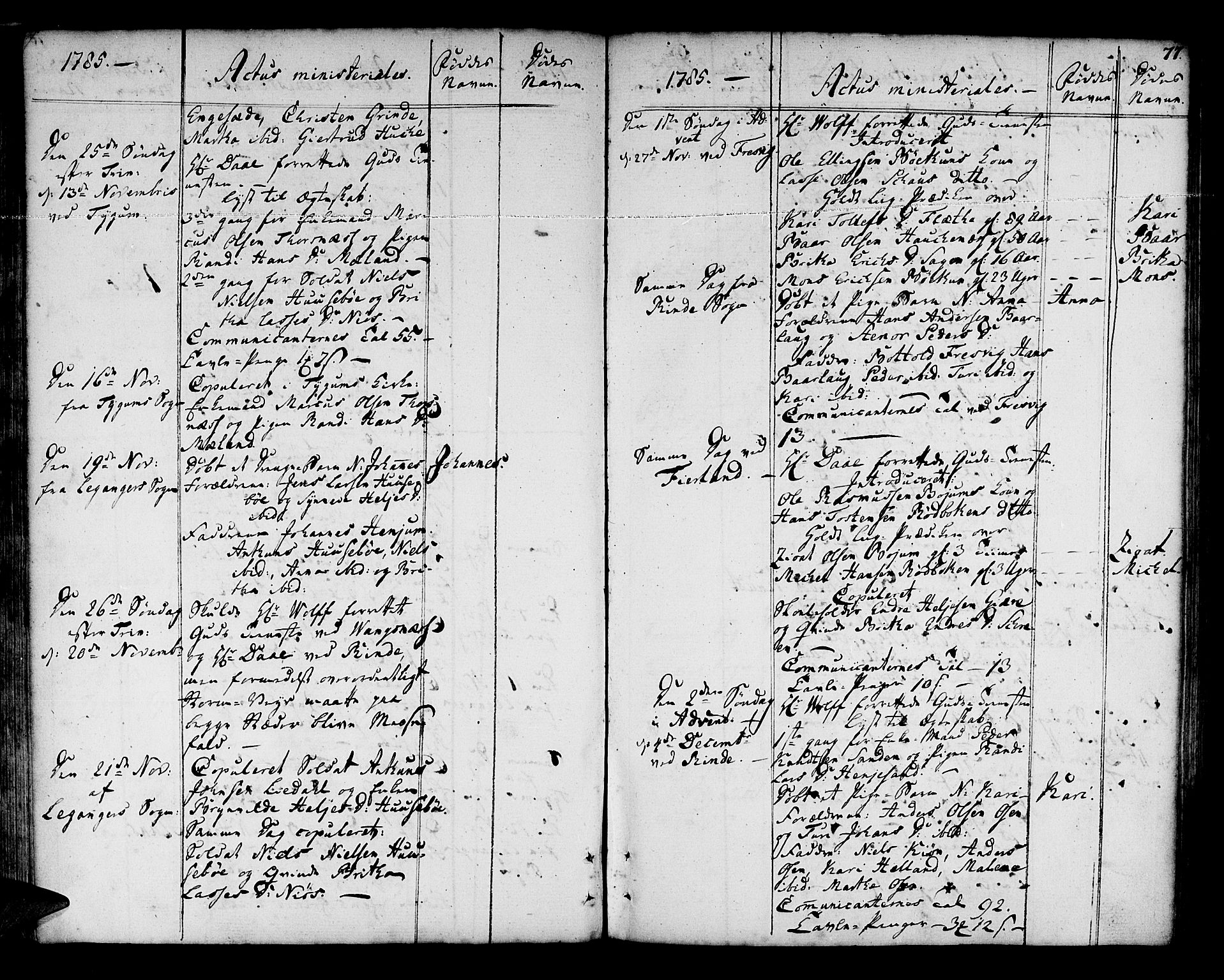 Leikanger sokneprestembete, AV/SAB-A-81001/H/Haa/Haaa/L0004: Parish register (official) no. A 4, 1770-1791, p. 77