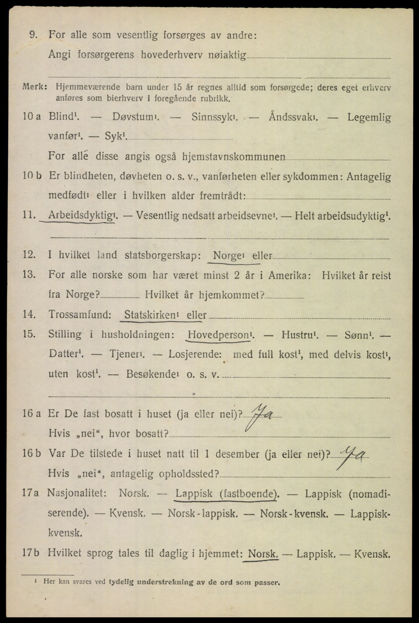 SAT, 1920 census for Lødingen, 1920, p. 6948