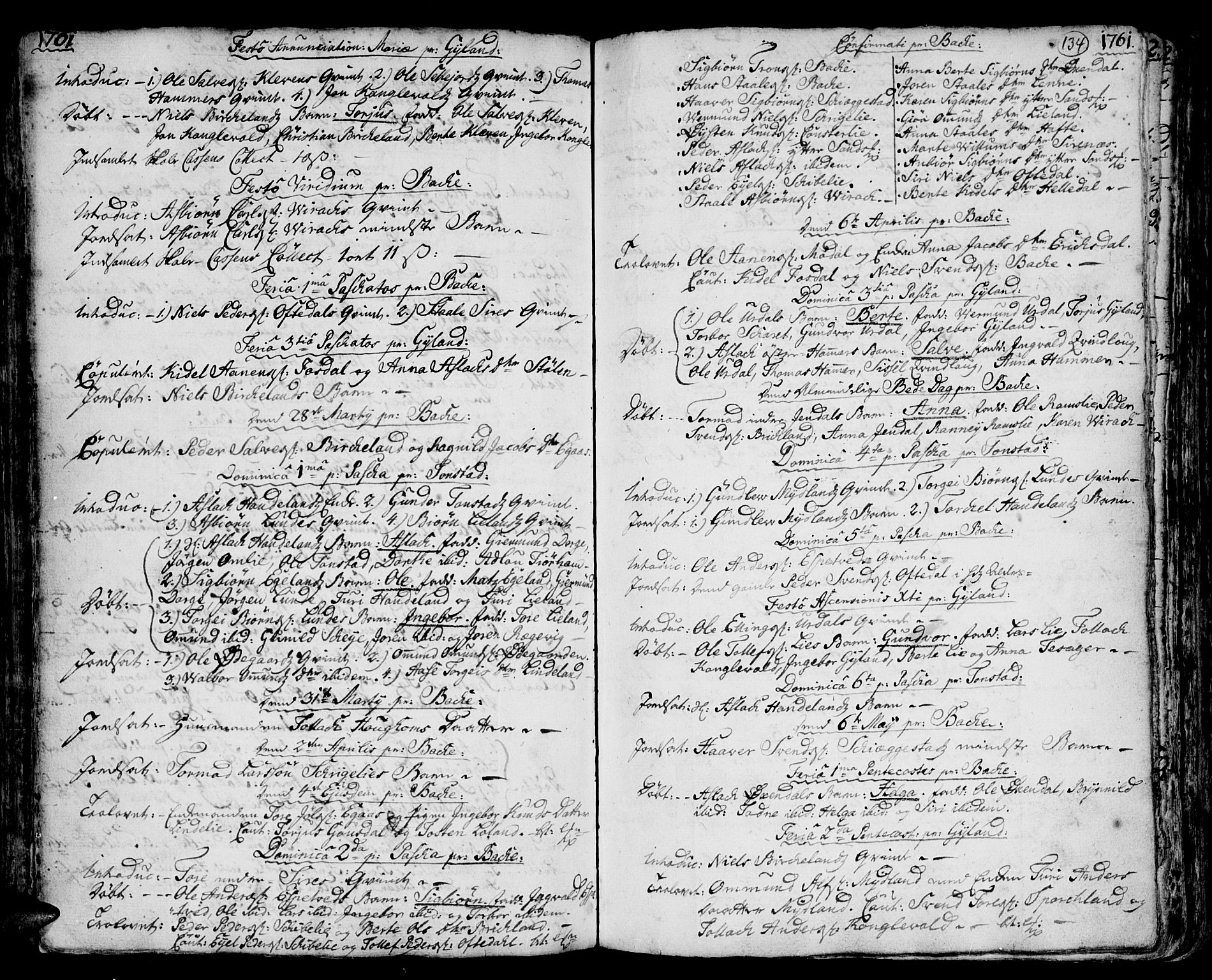 Bakke sokneprestkontor, AV/SAK-1111-0002/F/Fa/Faa/L0001: Parish register (official) no. A 1, 1741-1780, p. 134