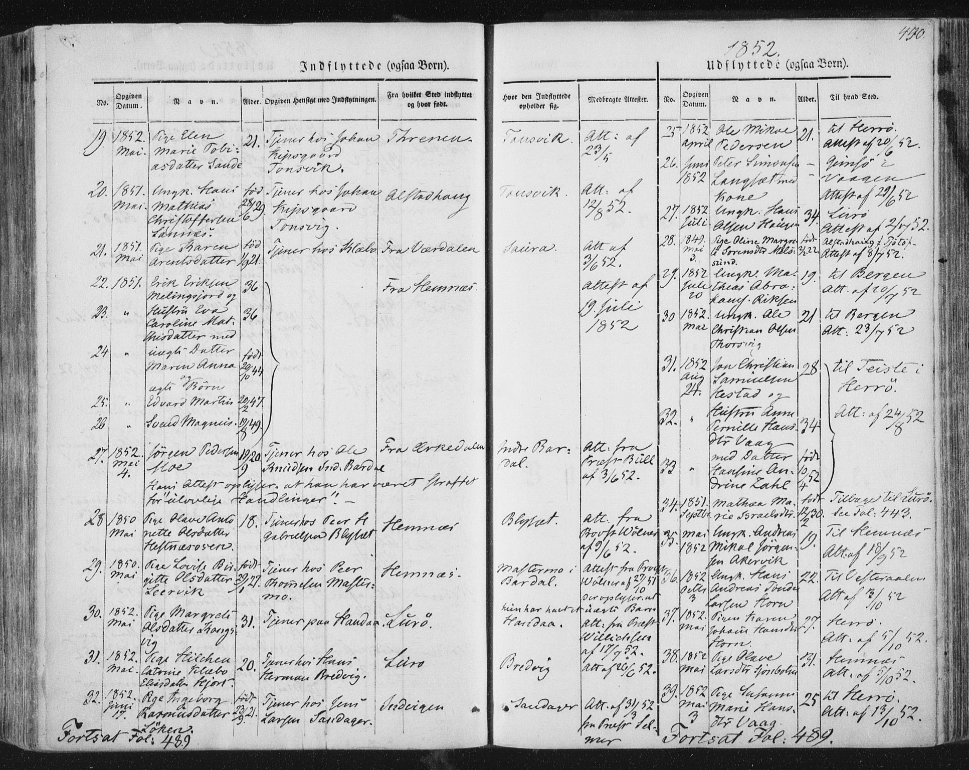 Ministerialprotokoller, klokkerbøker og fødselsregistre - Nordland, AV/SAT-A-1459/838/L0549: Parish register (official) no. 838A07, 1840-1854, p. 450