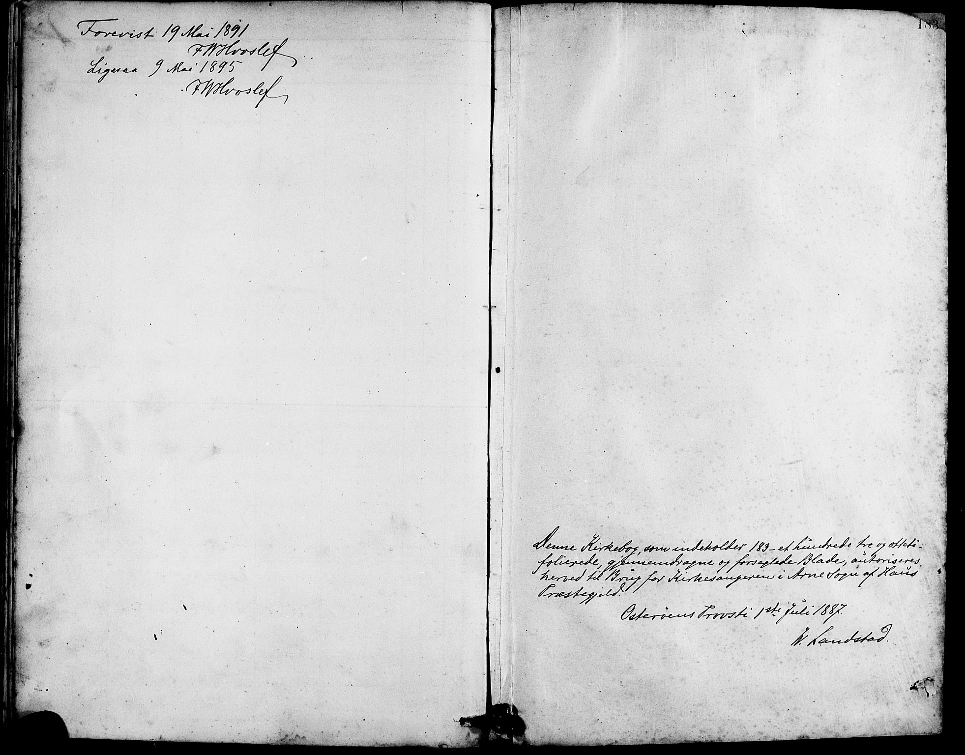 Arna Sokneprestembete, SAB/A-74001/H/Ha/Hab: Parish register (copy) no. A 3, 1887-1897, p. 183