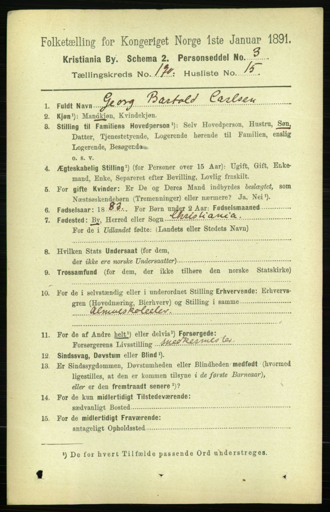 RA, 1891 census for 0301 Kristiania, 1891, p. 114231