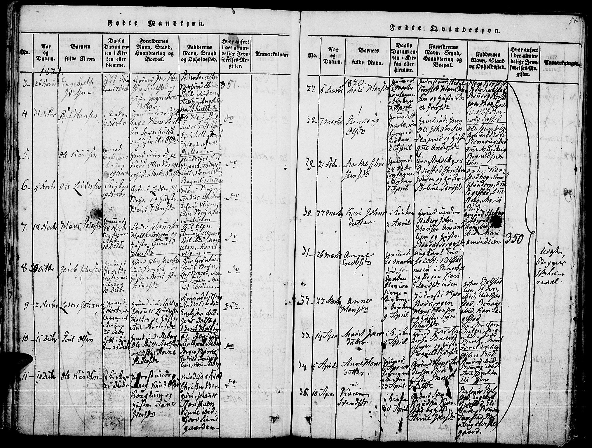 Fron prestekontor, SAH/PREST-078/H/Ha/Haa/L0002: Parish register (official) no. 2, 1816-1827, p. 58