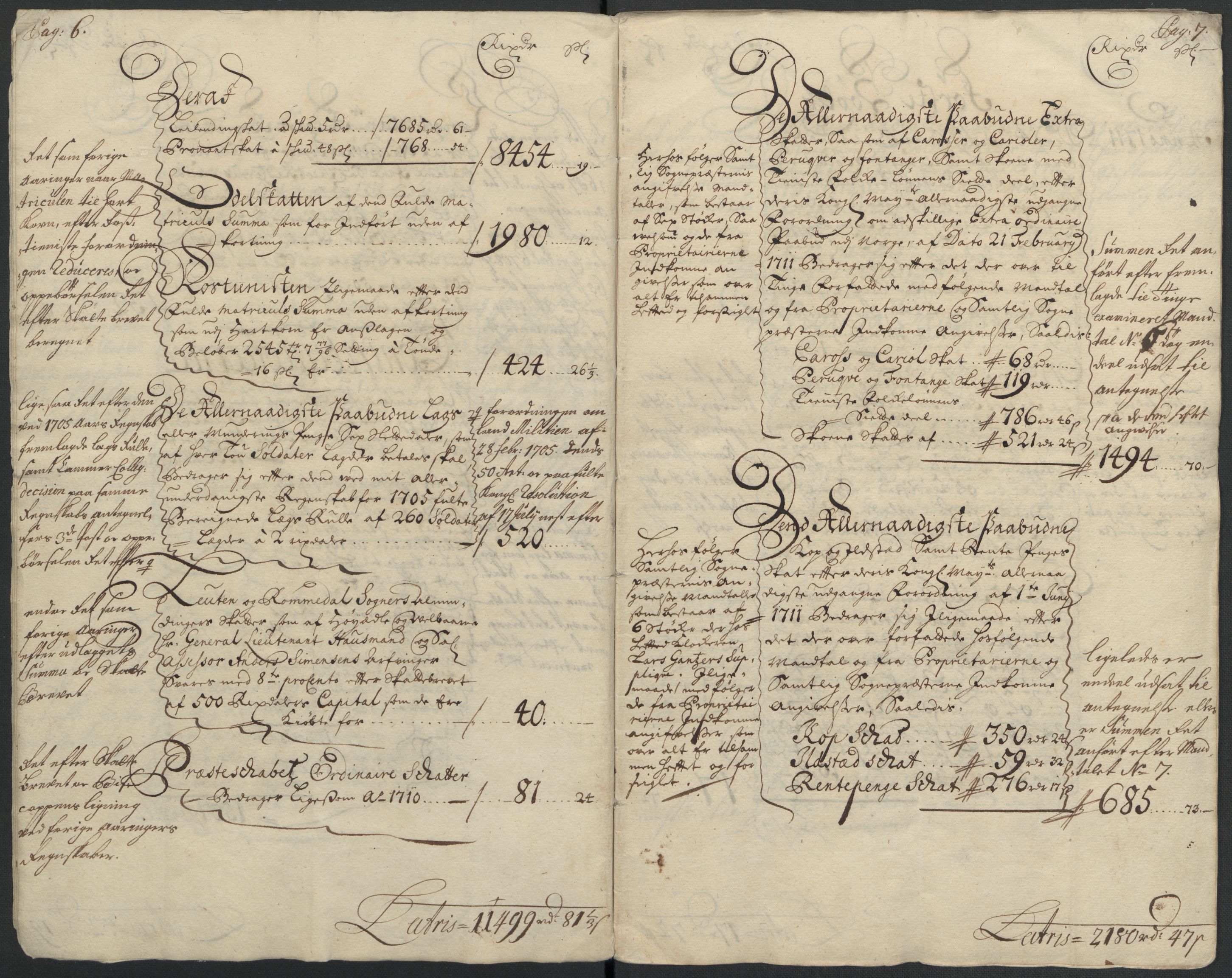 Rentekammeret inntil 1814, Reviderte regnskaper, Fogderegnskap, AV/RA-EA-4092/R16/L1047: Fogderegnskap Hedmark, 1711, p. 7