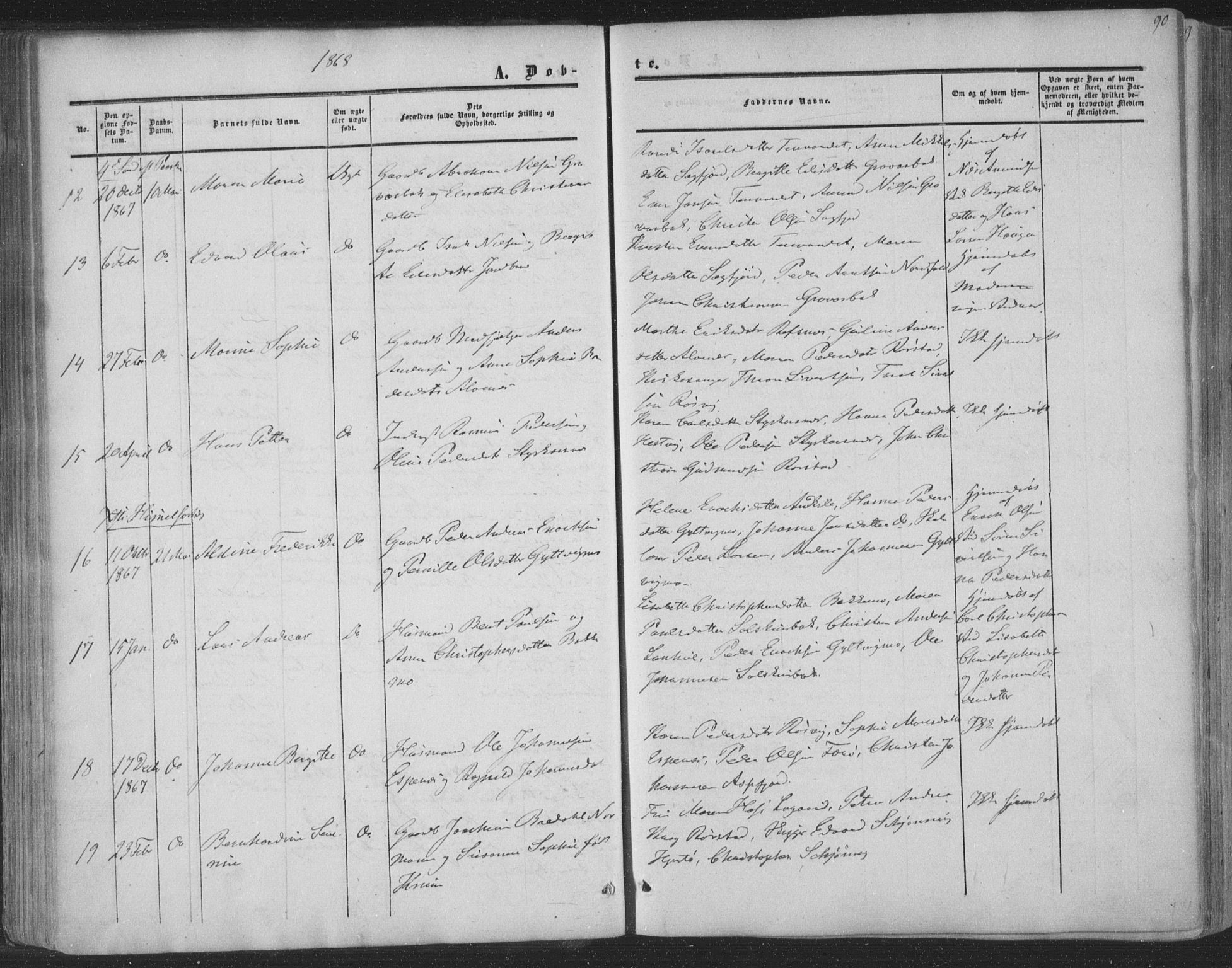 Ministerialprotokoller, klokkerbøker og fødselsregistre - Nordland, SAT/A-1459/853/L0770: Parish register (official) no. 853A09, 1857-1870, p. 90