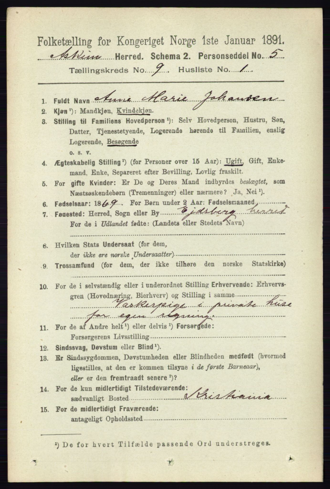 RA, 1891 census for 0124 Askim, 1891, p. 1468